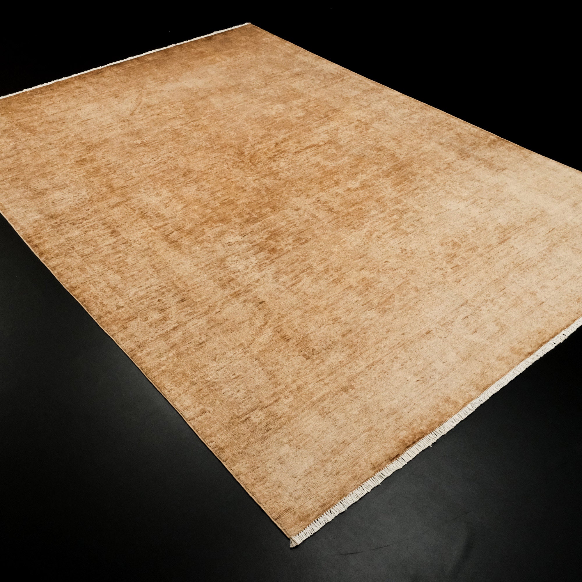 Retro Serisi El Dokuma Vintage Desenli Yün Sarı Halı