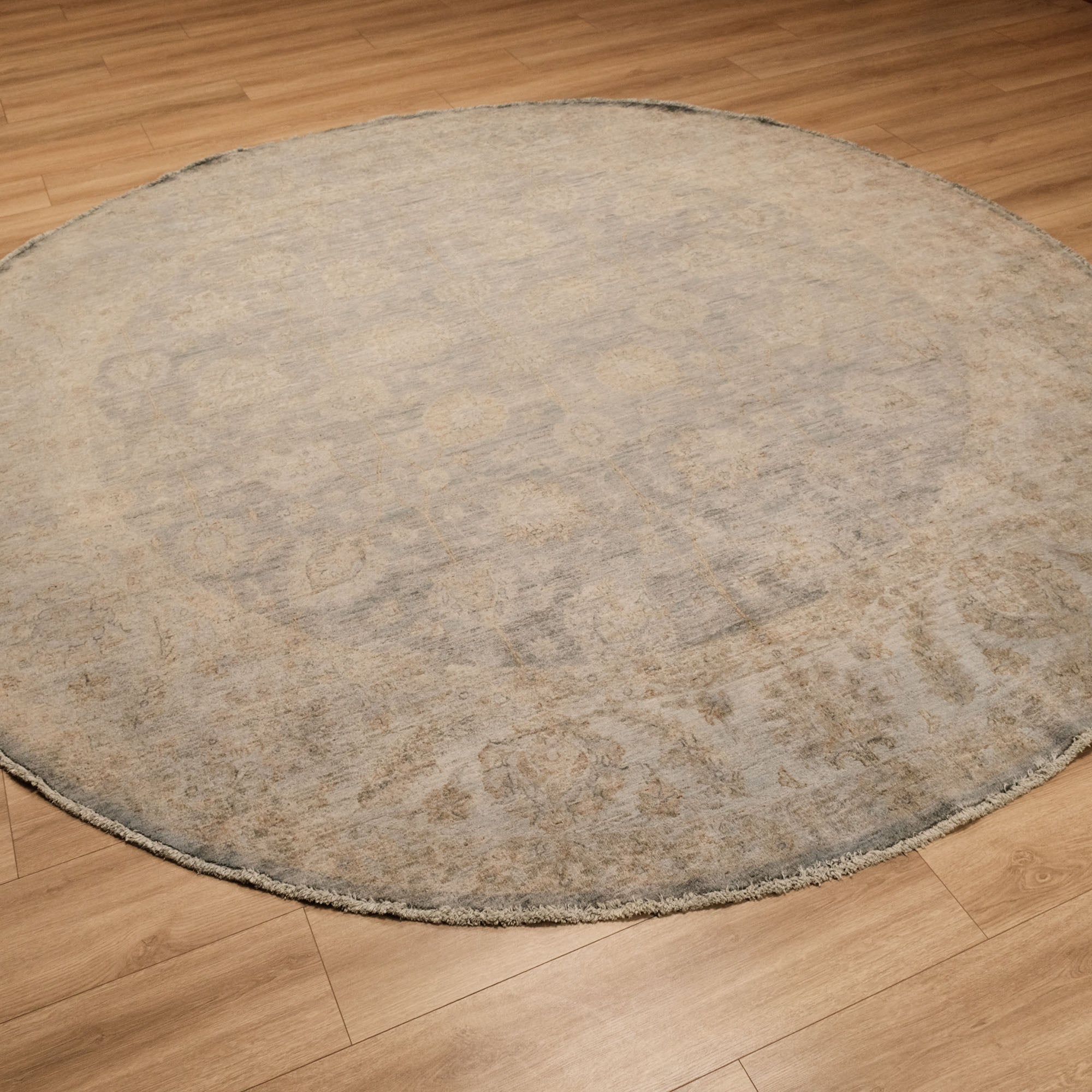 Retro Serisi El Dokuma Vintage Desenli Yün Yeşil Halı