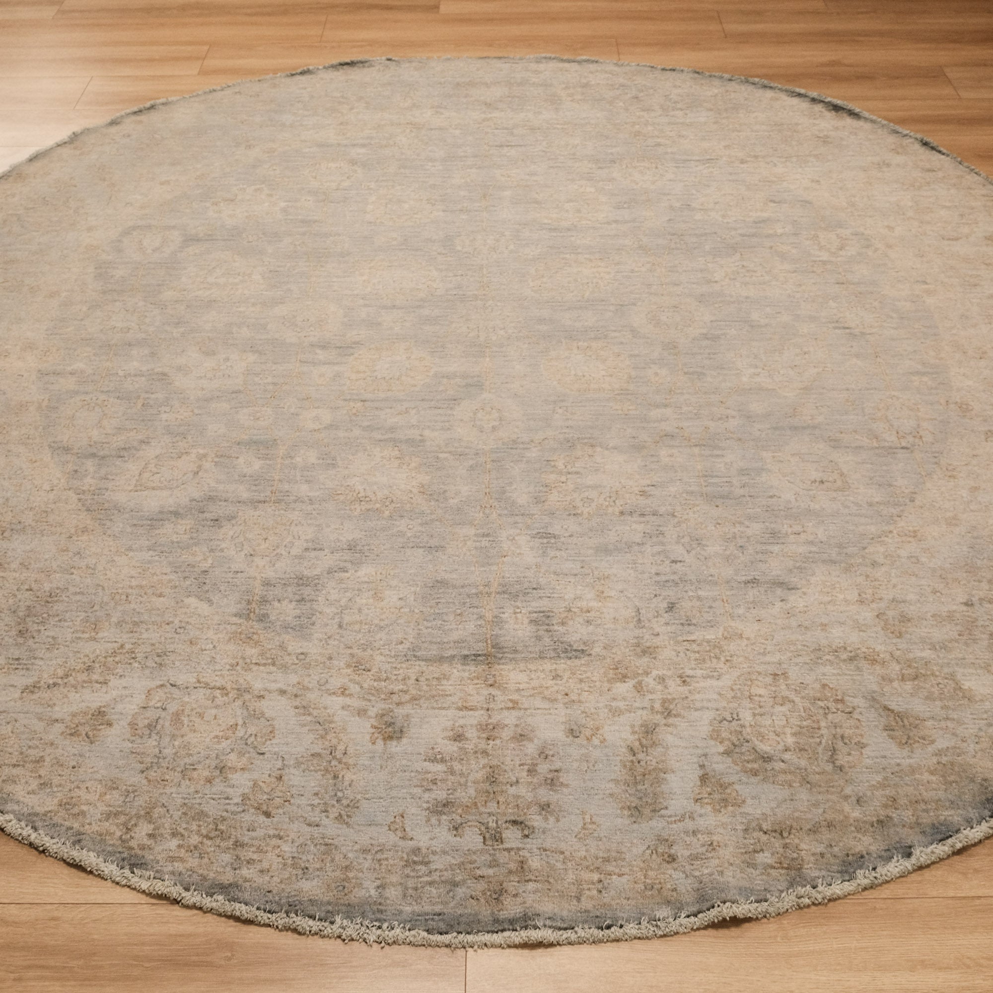 Retro Serisi El Dokuma Vintage Desenli Yün Yeşil Halı