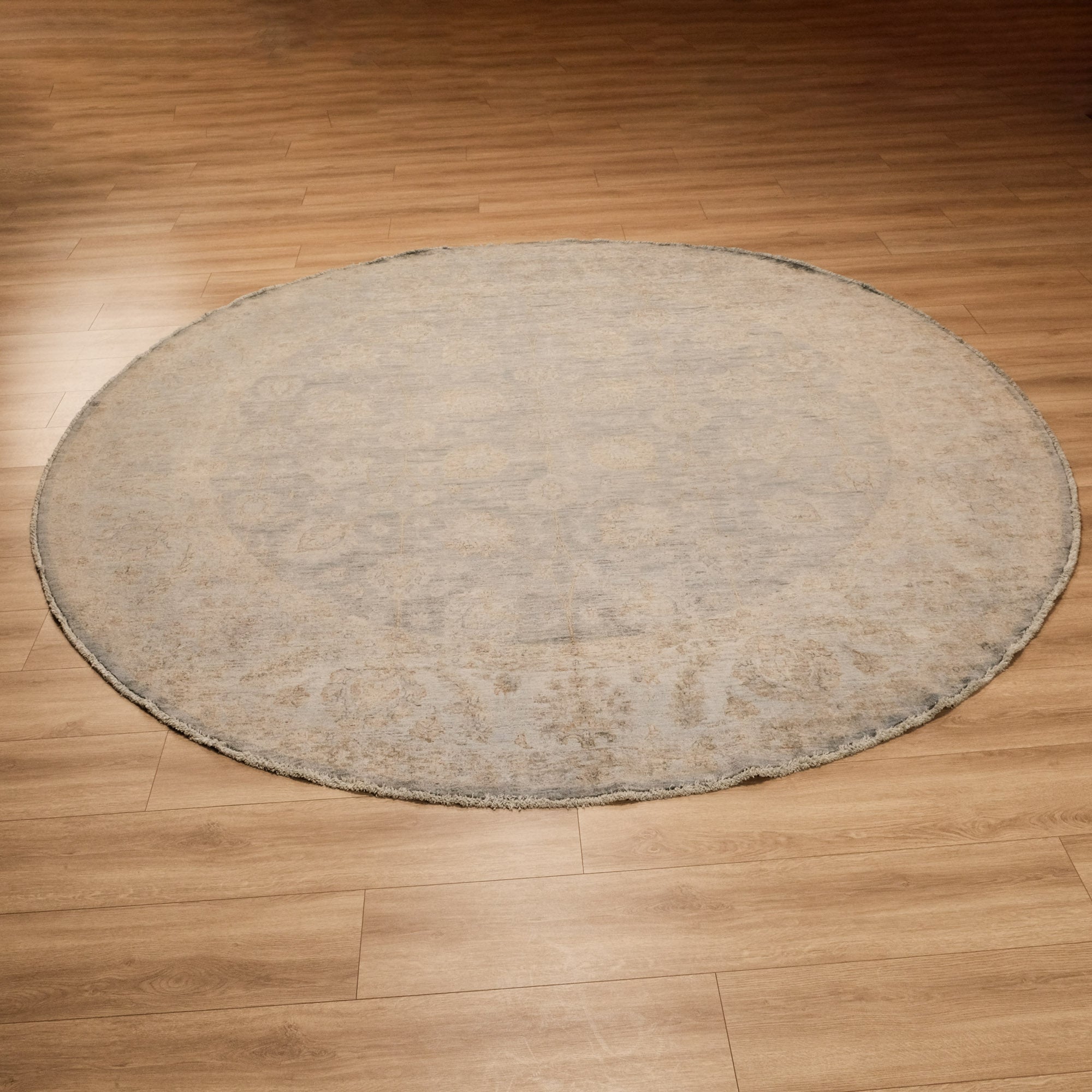 Retro Serisi El Dokuma Vintage Desenli Yün Yeşil Halı