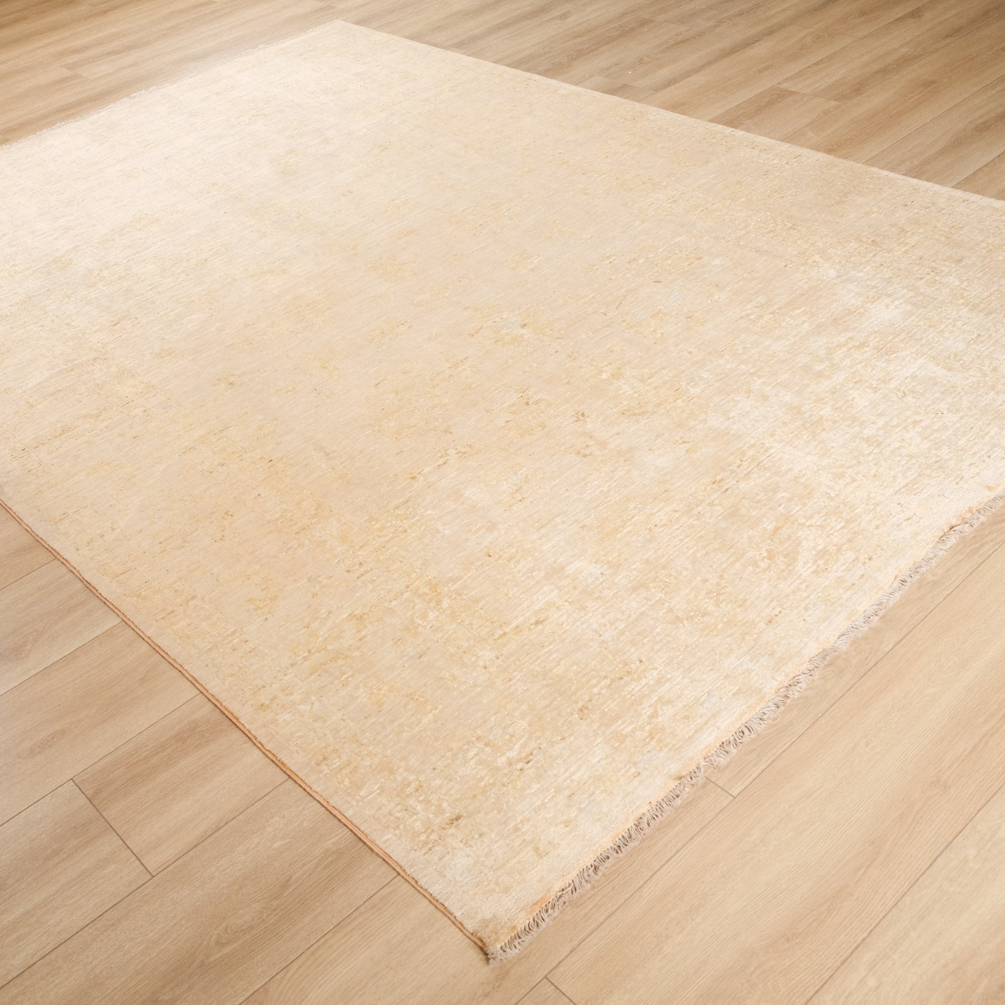 Retro Serisi El Dokuma Sarı Vintage Desenli Halı