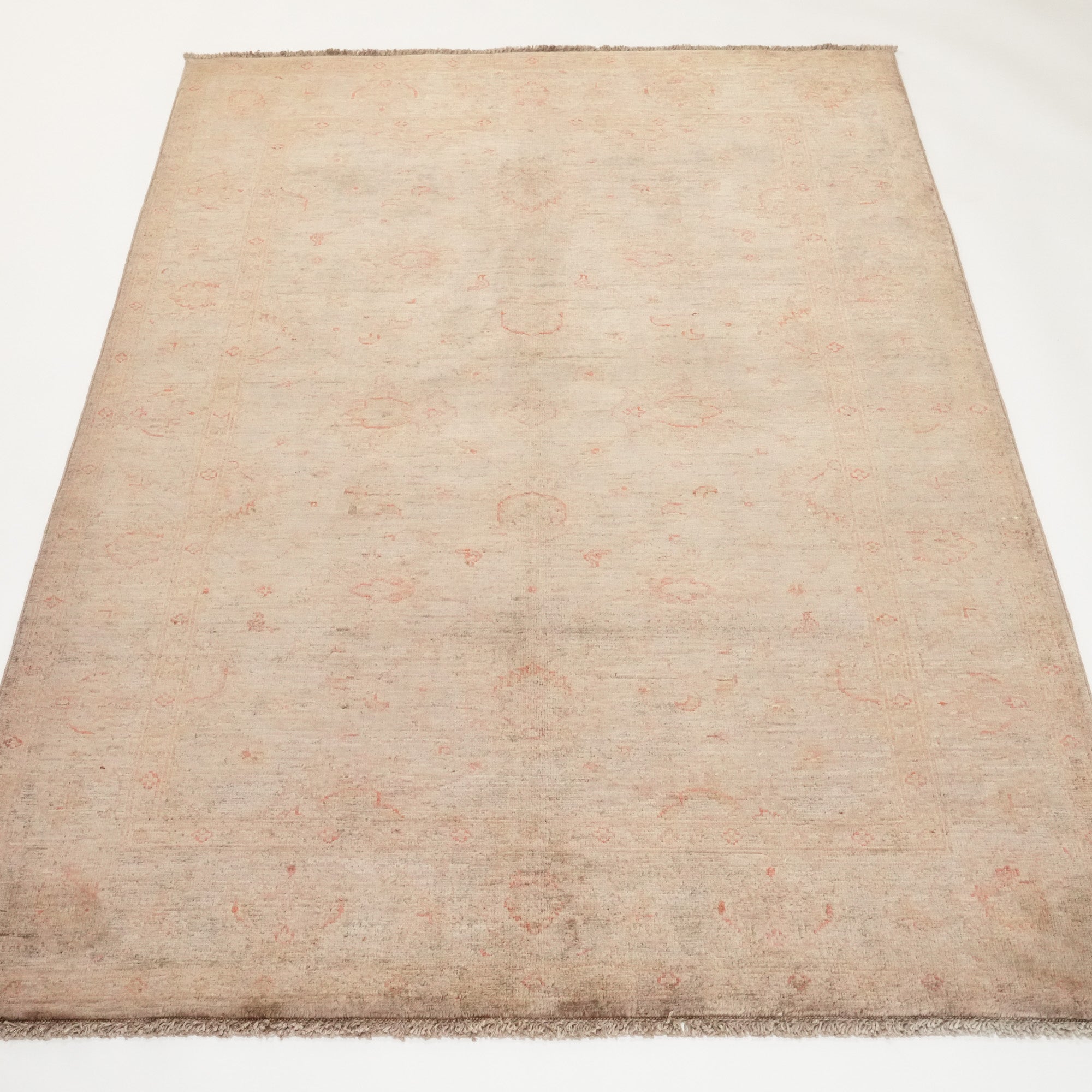 Retro Serisi El Dokuma Yün Vintage Desenli Vizon Halı