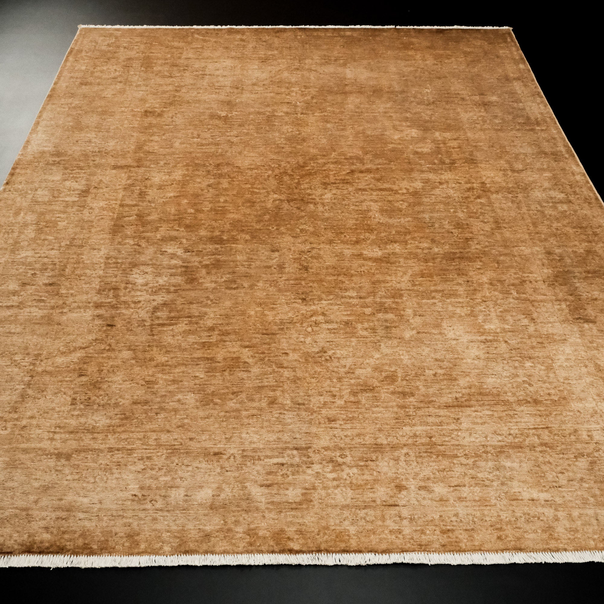 Retro Serisi El Dokuma Vintage Desenli Yün Sarı Halı