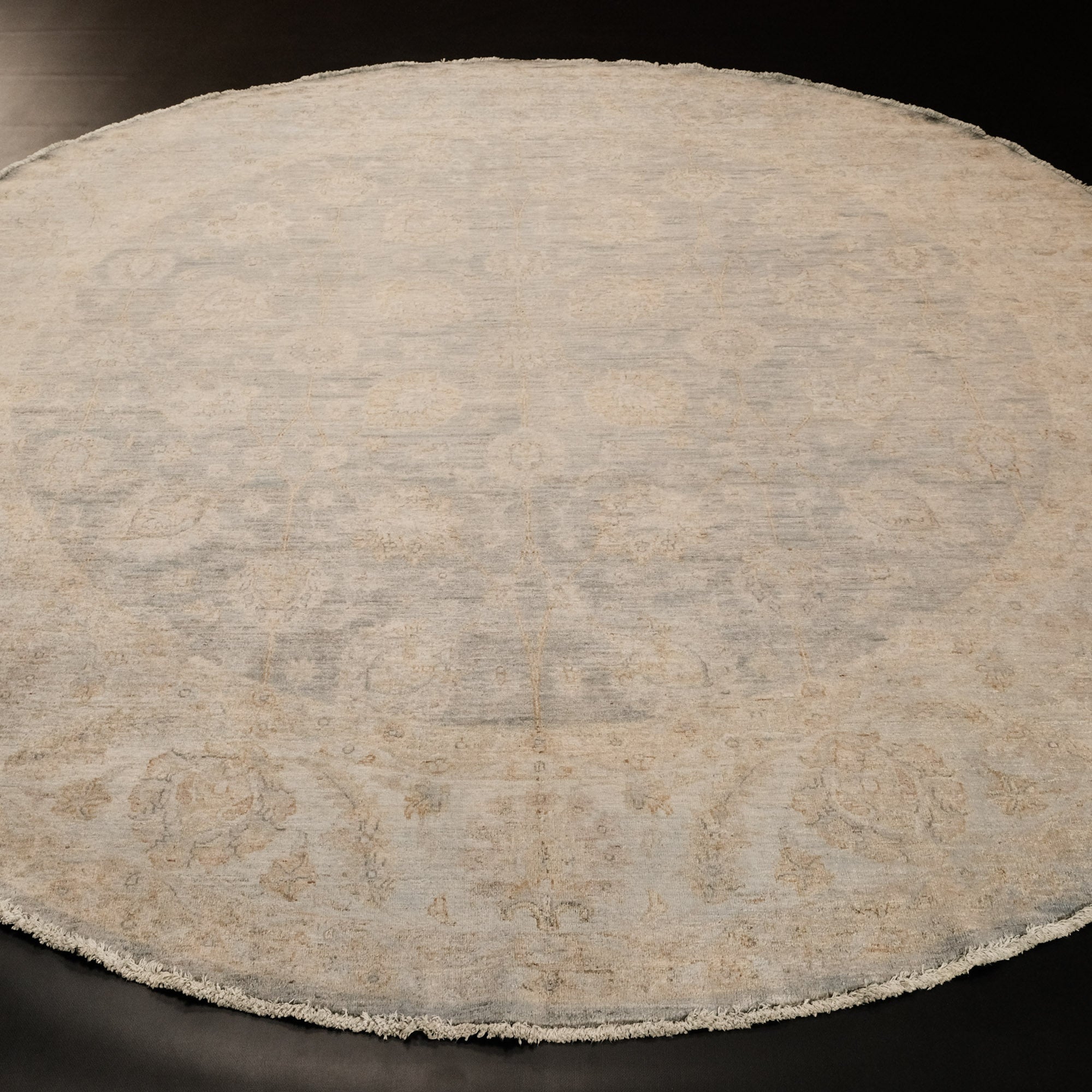 Retro Serisi El Dokuma Vintage Desenli Yün Yeşil Halı