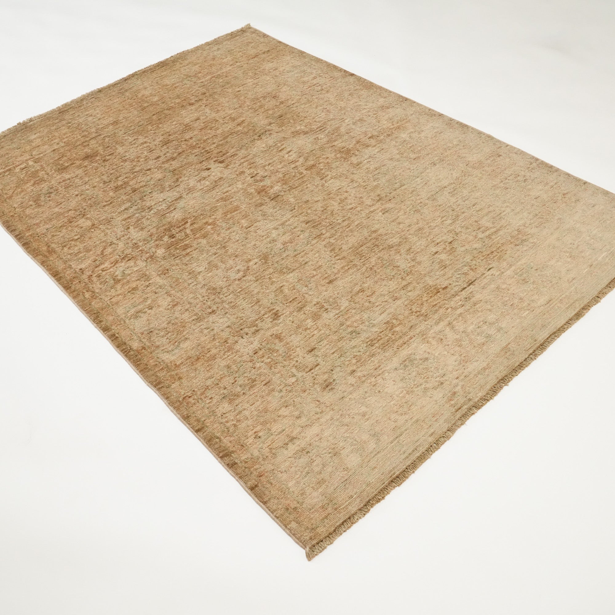 Retro Series Hand Woven Vintage Patterned Gold Wool Carpet