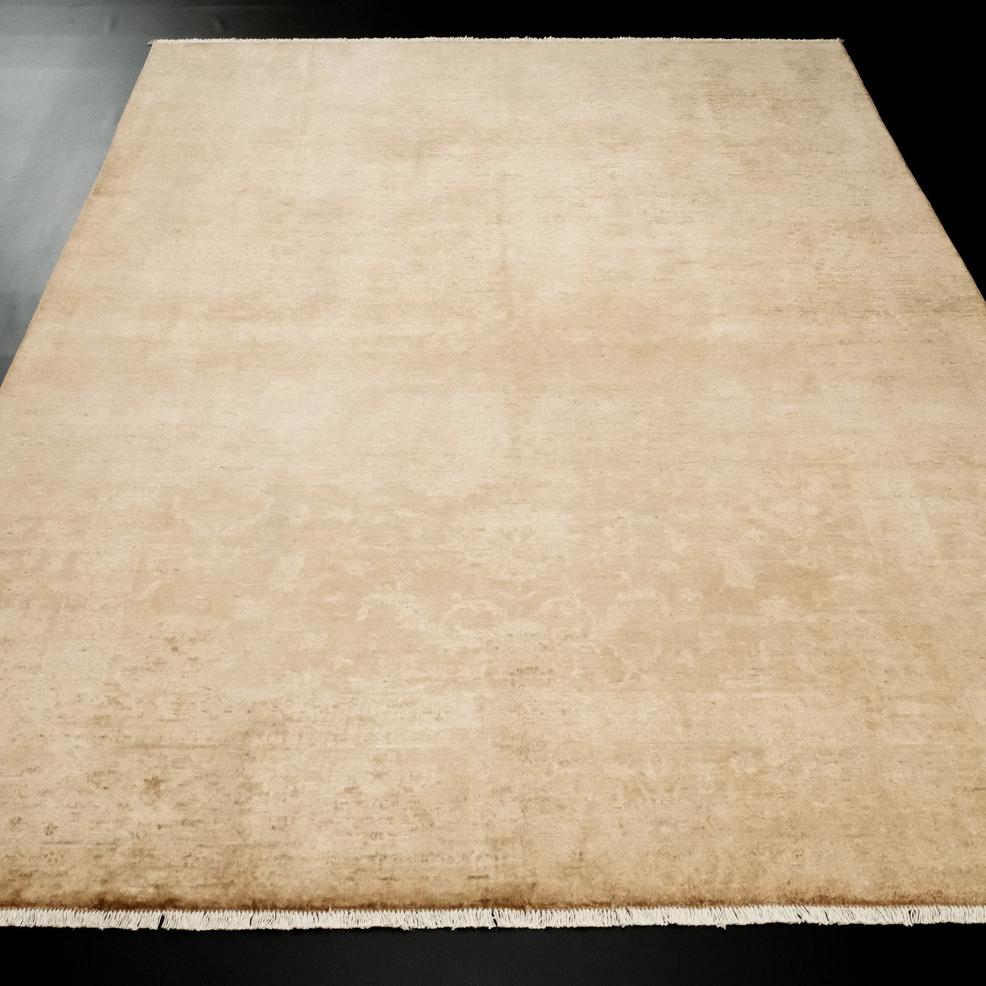 Retro Serisi El Dokuma Vintage Desenli Yün Sarı Halı