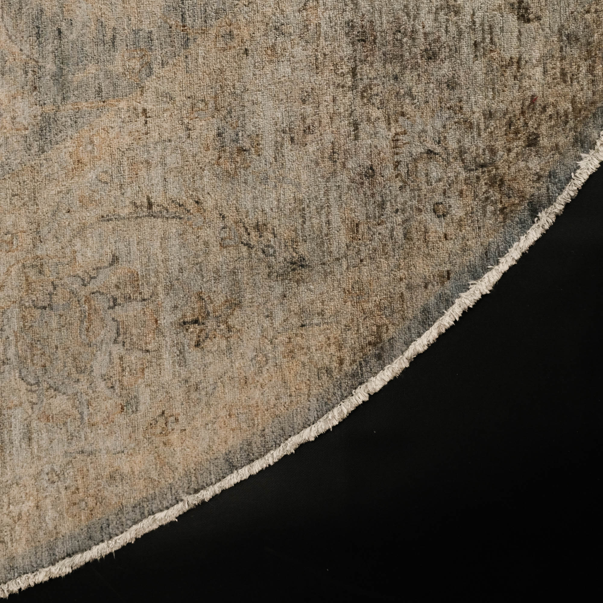 Retro Serisi El Dokuma Vintage Desenli Yün Yeşil Halı