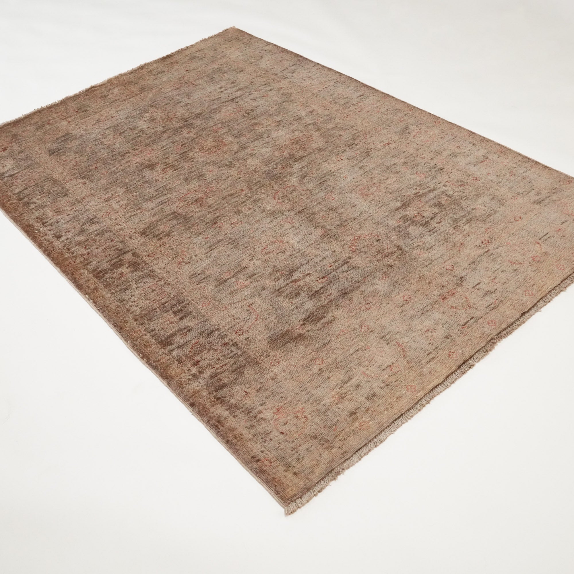 Retro Serisi El Dokuma Yün Vintage Desenli Vizon Halı