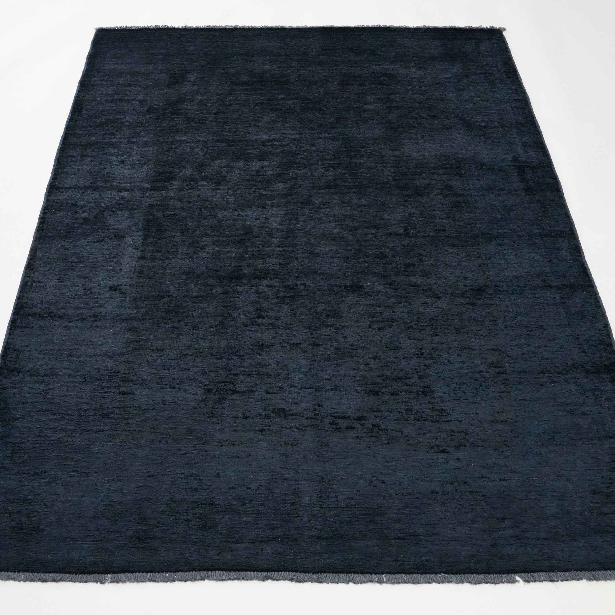 Retro Serisi El Dokuma Vintage Desenli Lacivert Yün Halı