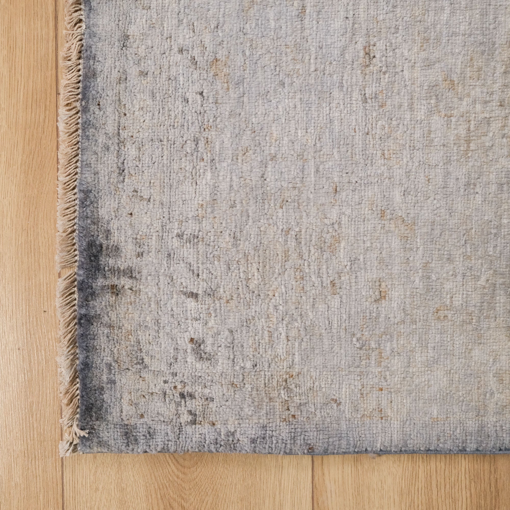 Retro Serisi El Dokuma Vintage Gri Halı