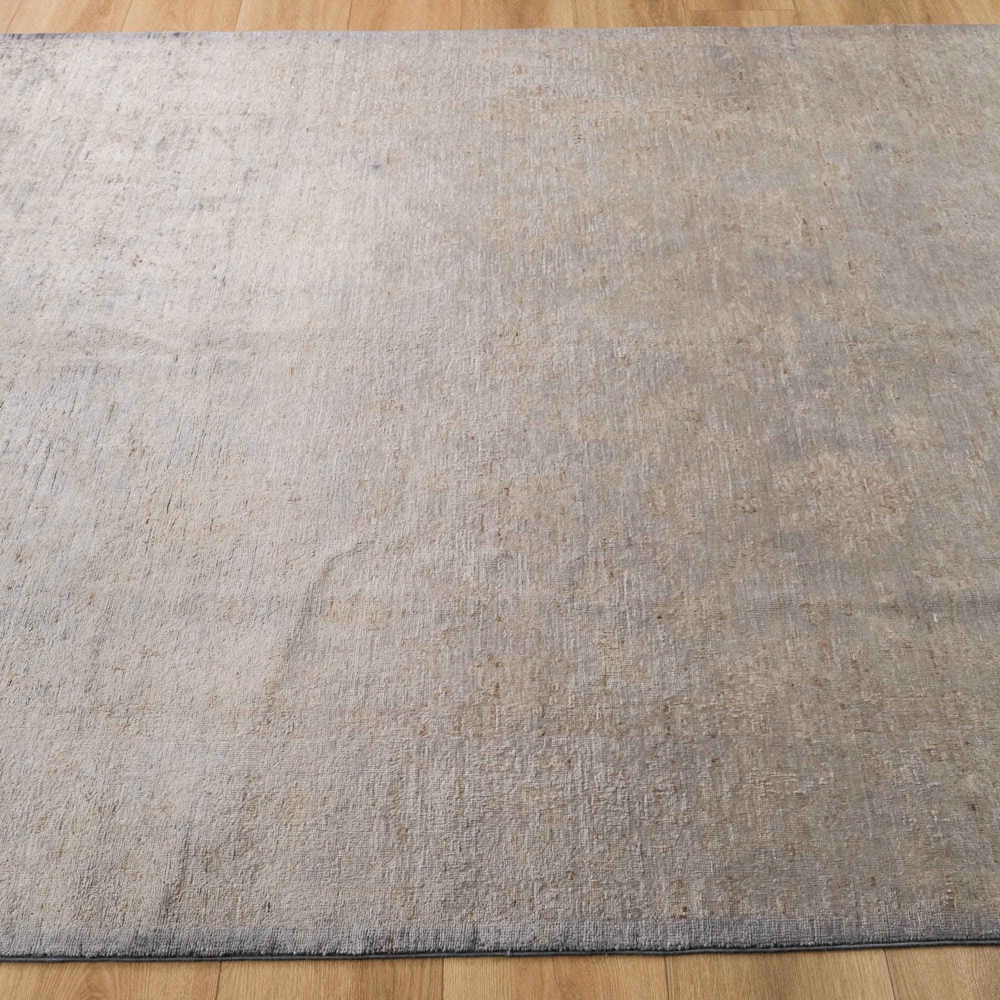 Retro Serisi El Dokuma Vintage Gri Halı