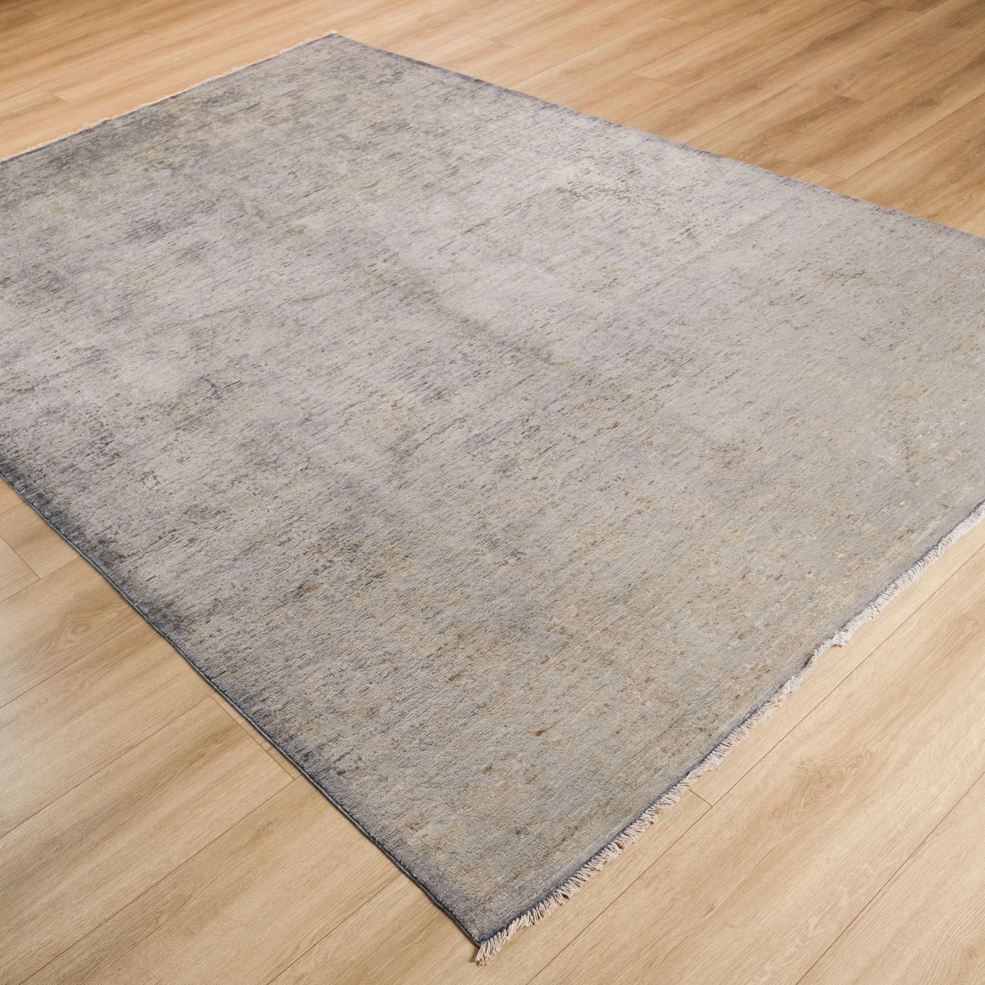 Retro Serisi El Dokuma Vintage Gri Halı