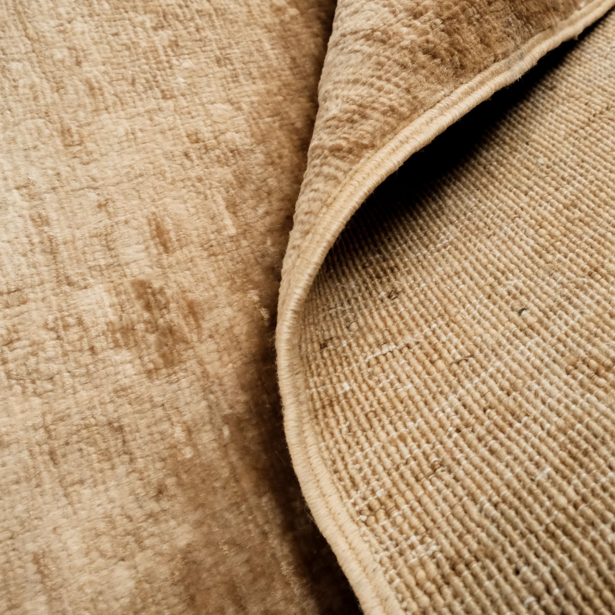 Retro Serisi El Dokuma Vintage Desenli Yün Sarı Halı