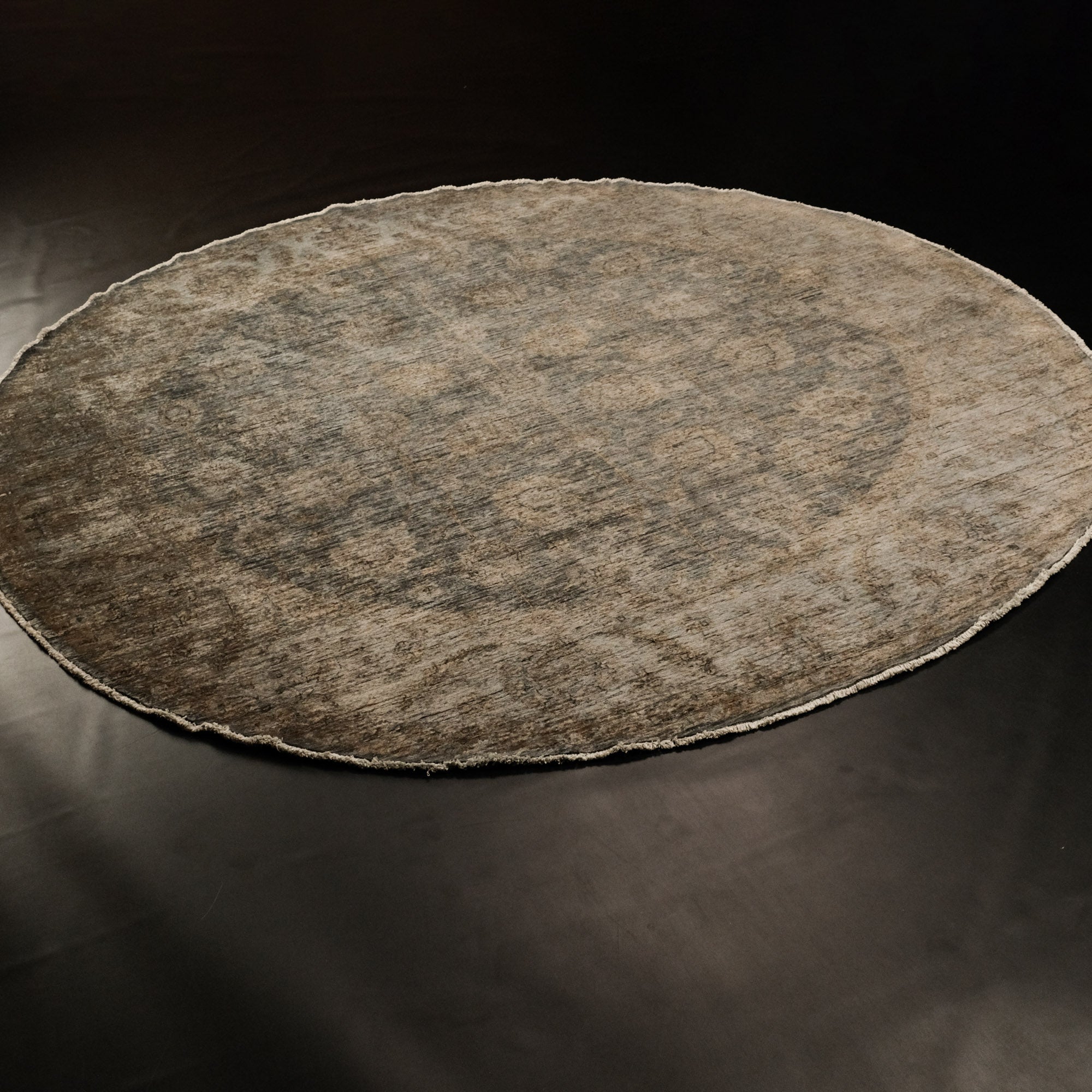 Retro Serisi El Dokuma Vintage Desenli Yün Yeşil Halı