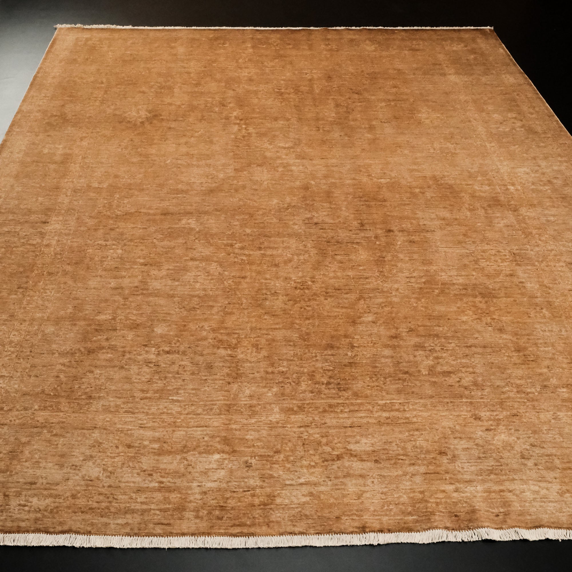 Retro Serisi Vintage Desenli El Dokuma Sarı Halı