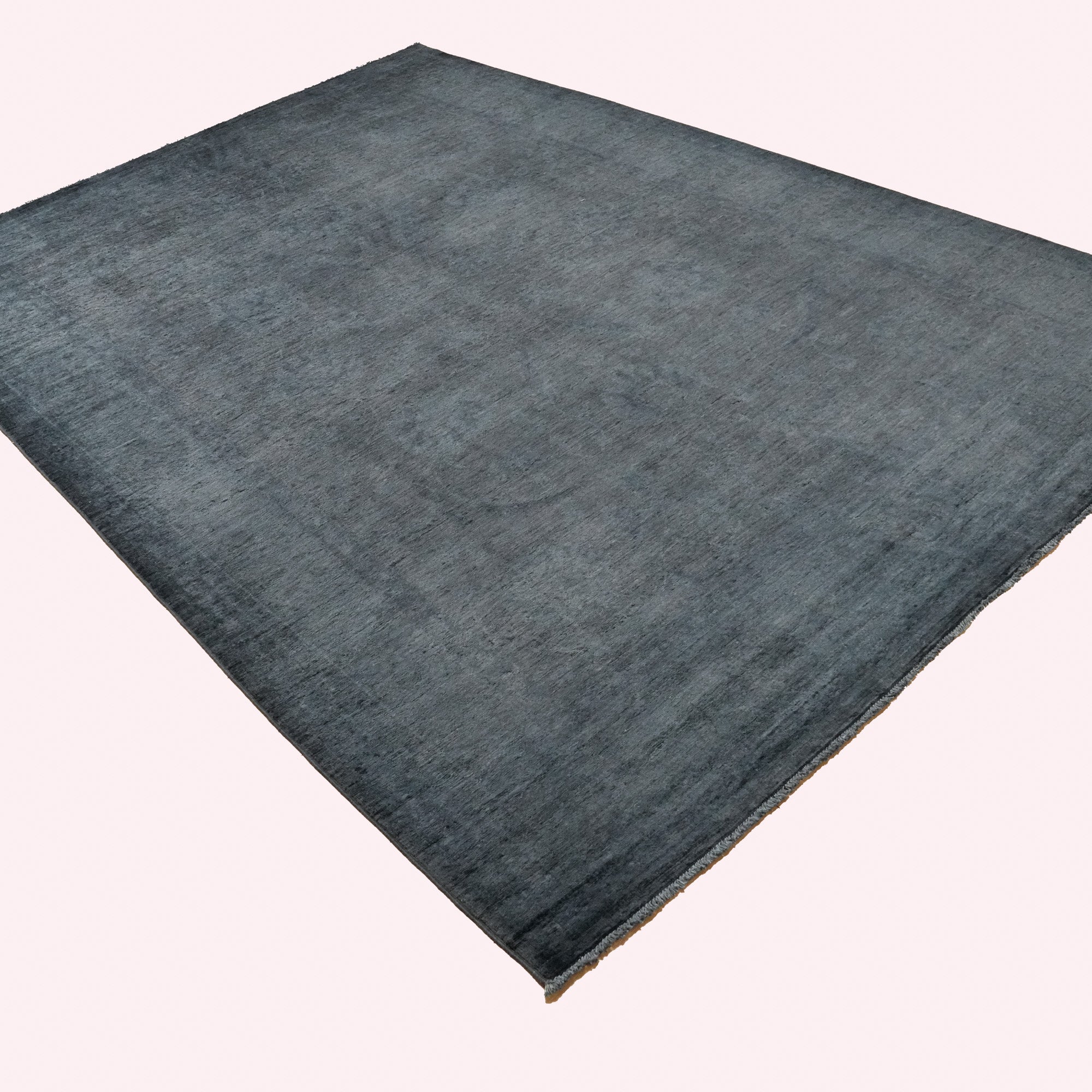 Retro Series Vintage Patterned Gray Wool Carpet