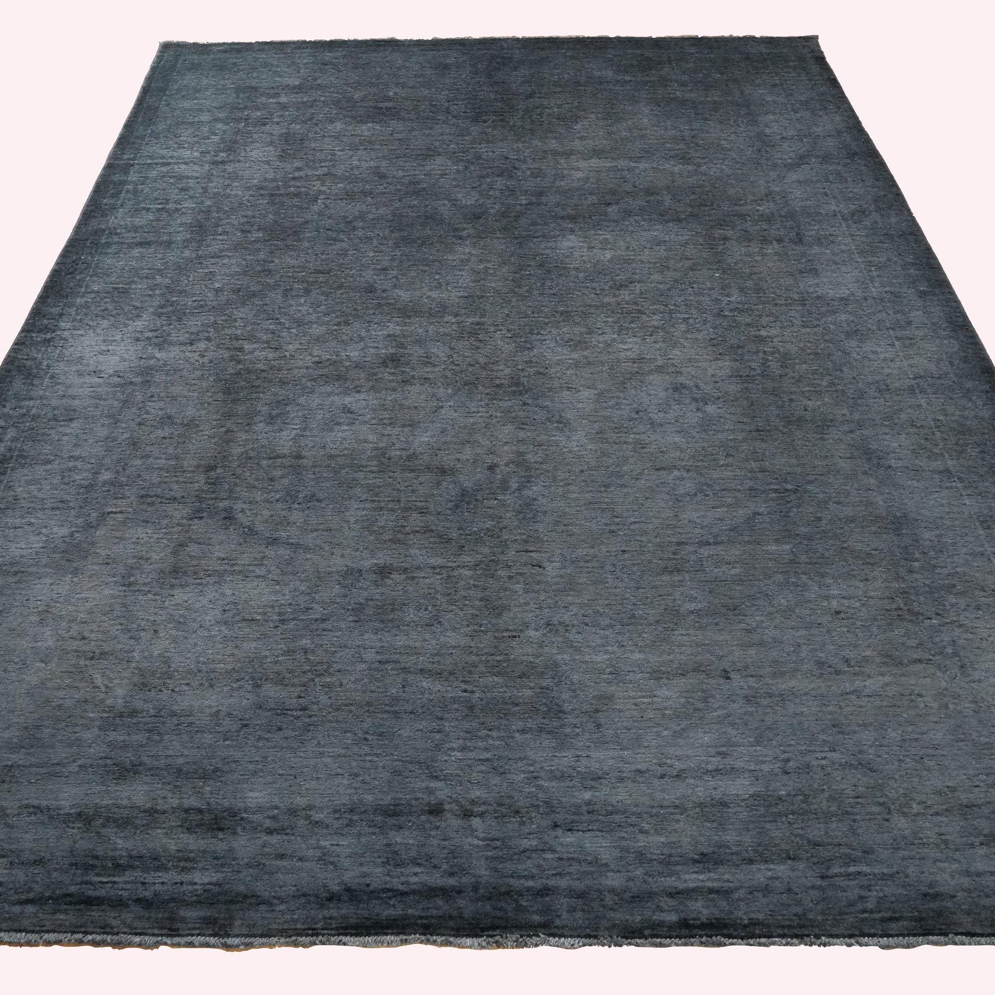 Retro Series Vintage Patterned Gray Wool Carpet