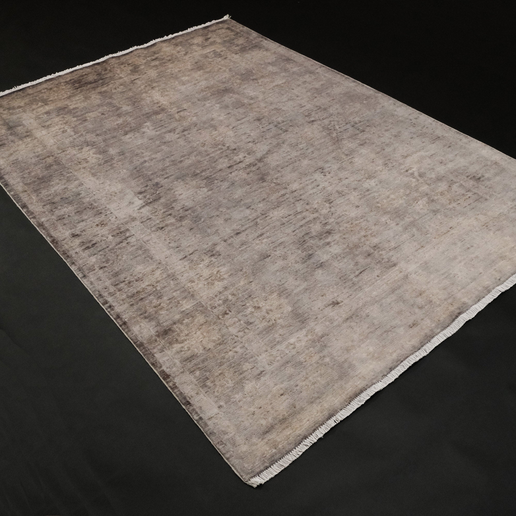 Retro Serisi Vintage El Dokuma Gri Halı