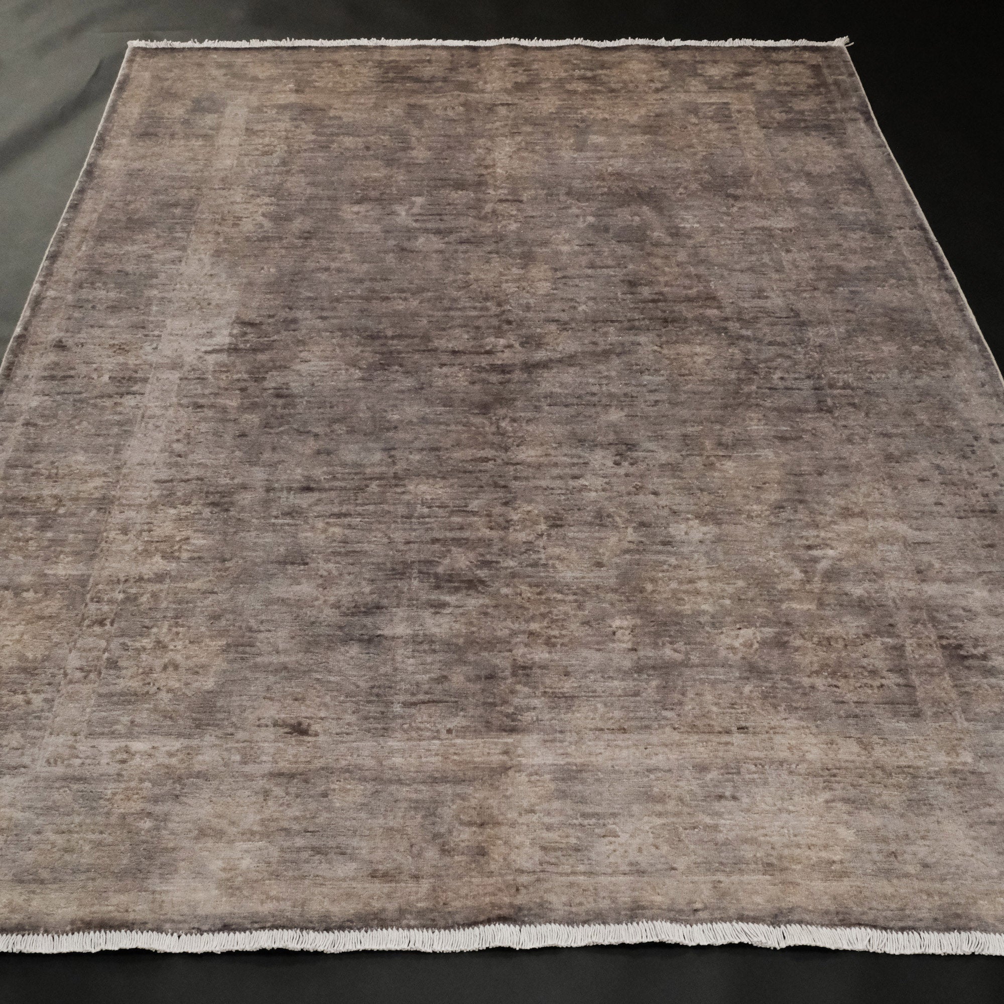 Retro Serisi Vintage El Dokuma Gri Halı