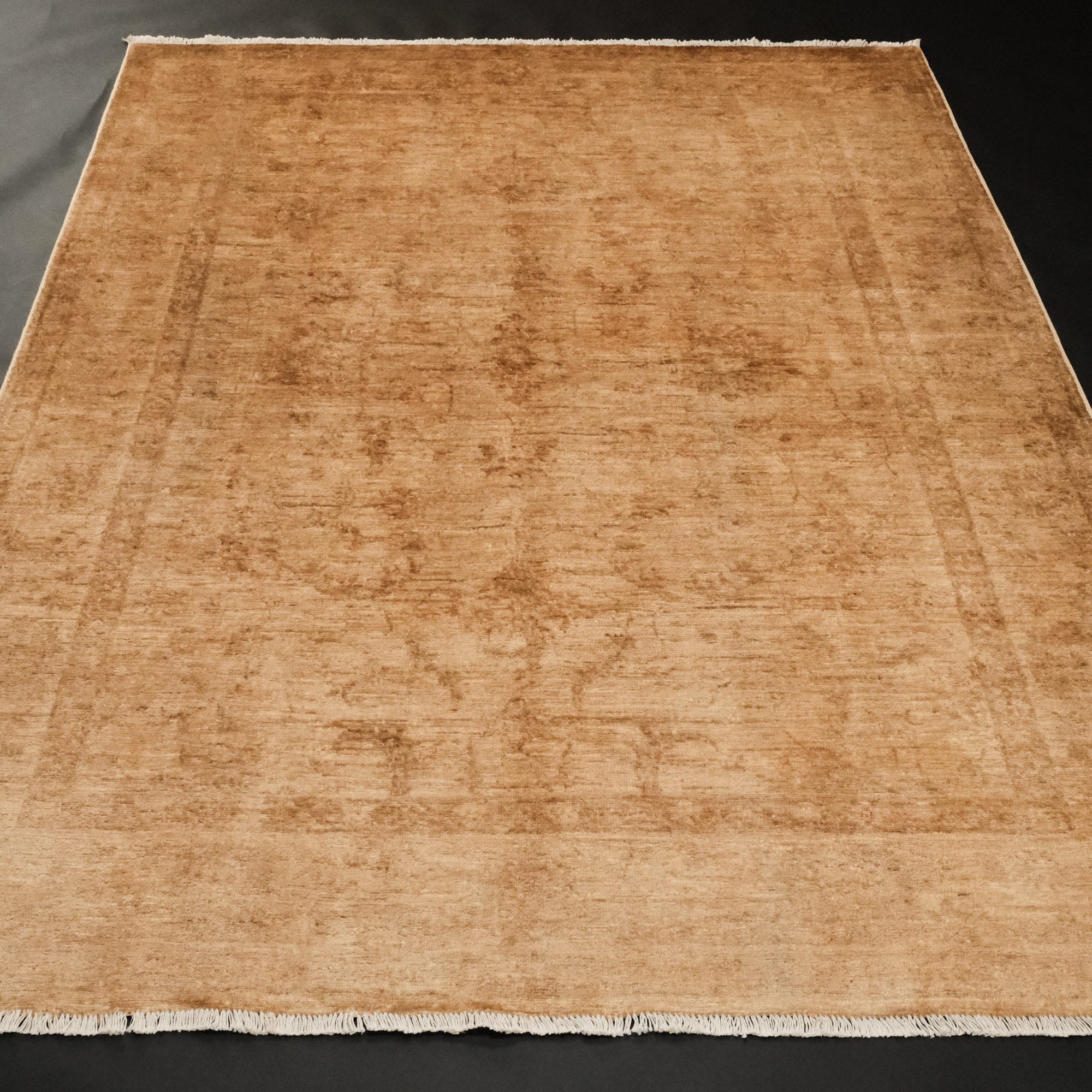 Retro Serisi Vintage El Dokuma Sarı Halı