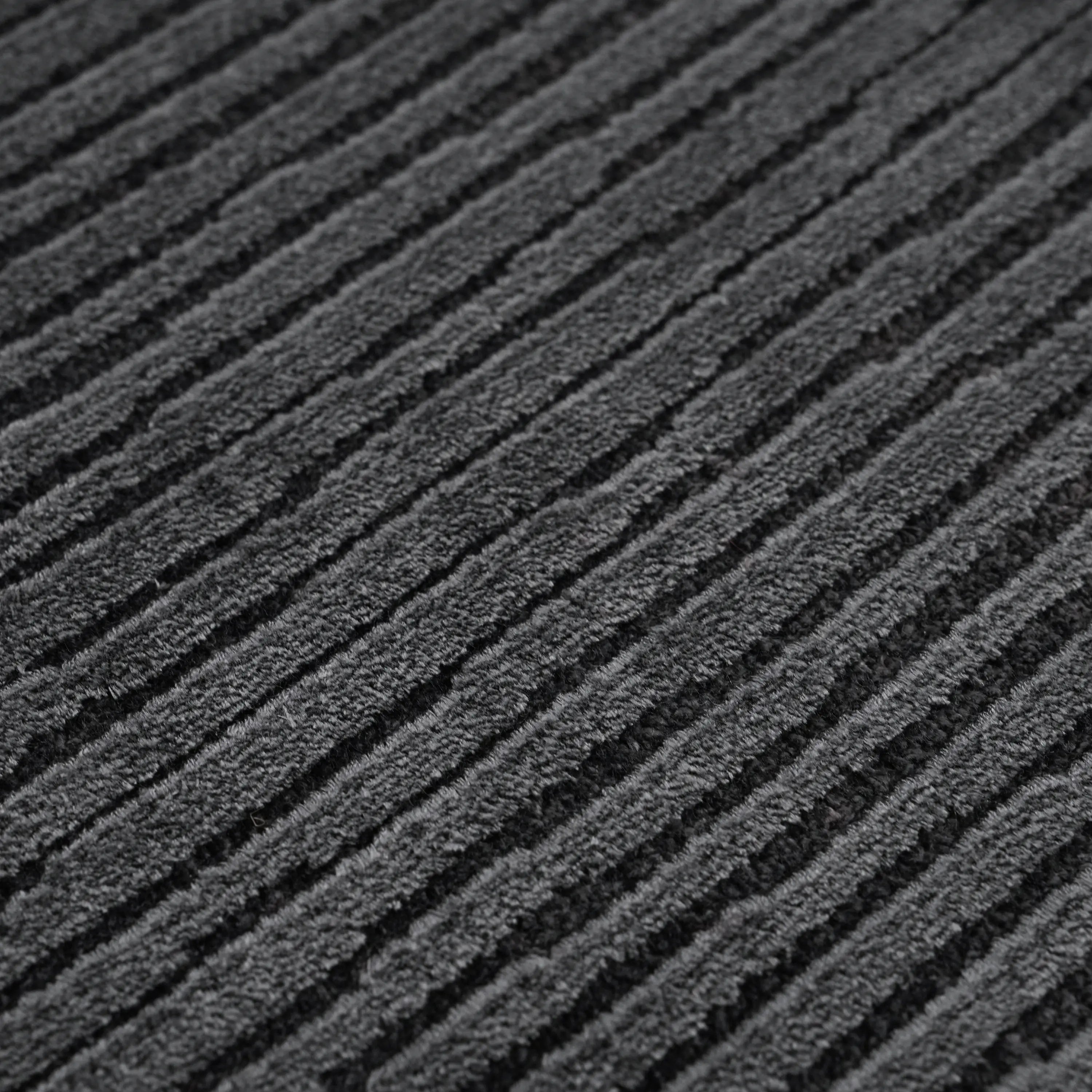 Simple Patterned Anthracite Viscose Rug