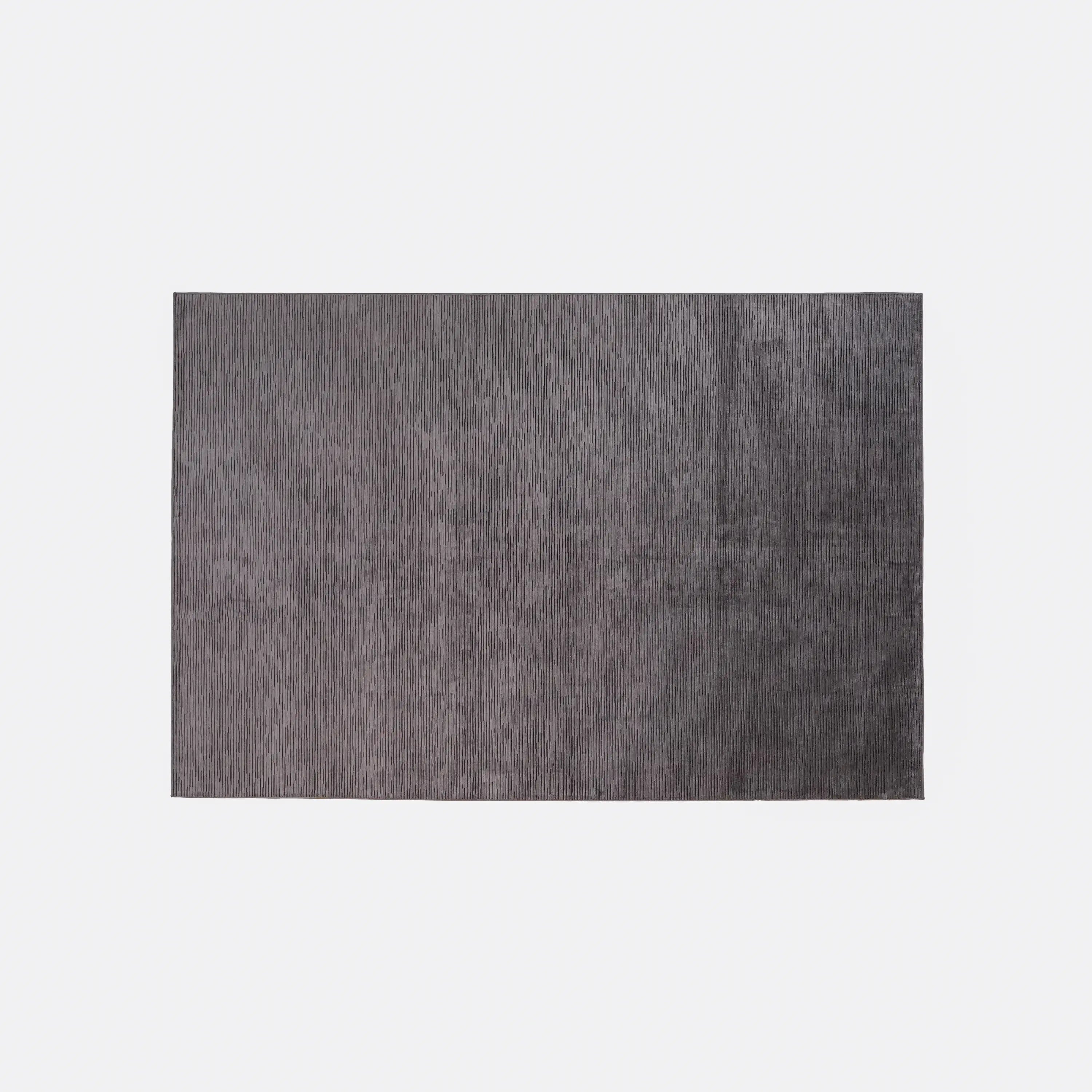 Simple Patterned Anthracite Viscose Rug