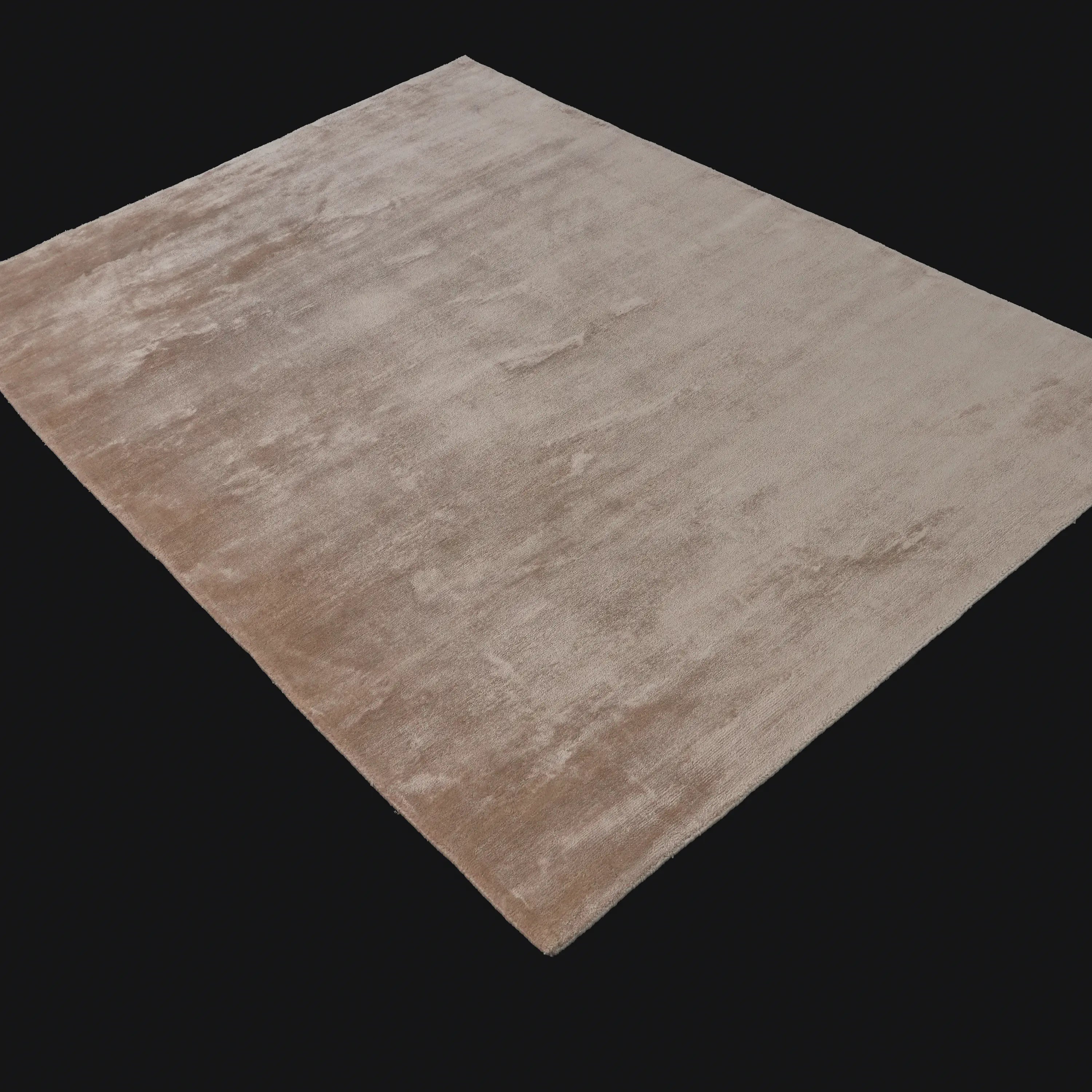 Plain Patterned Beige Viscose Loom Woven Rug