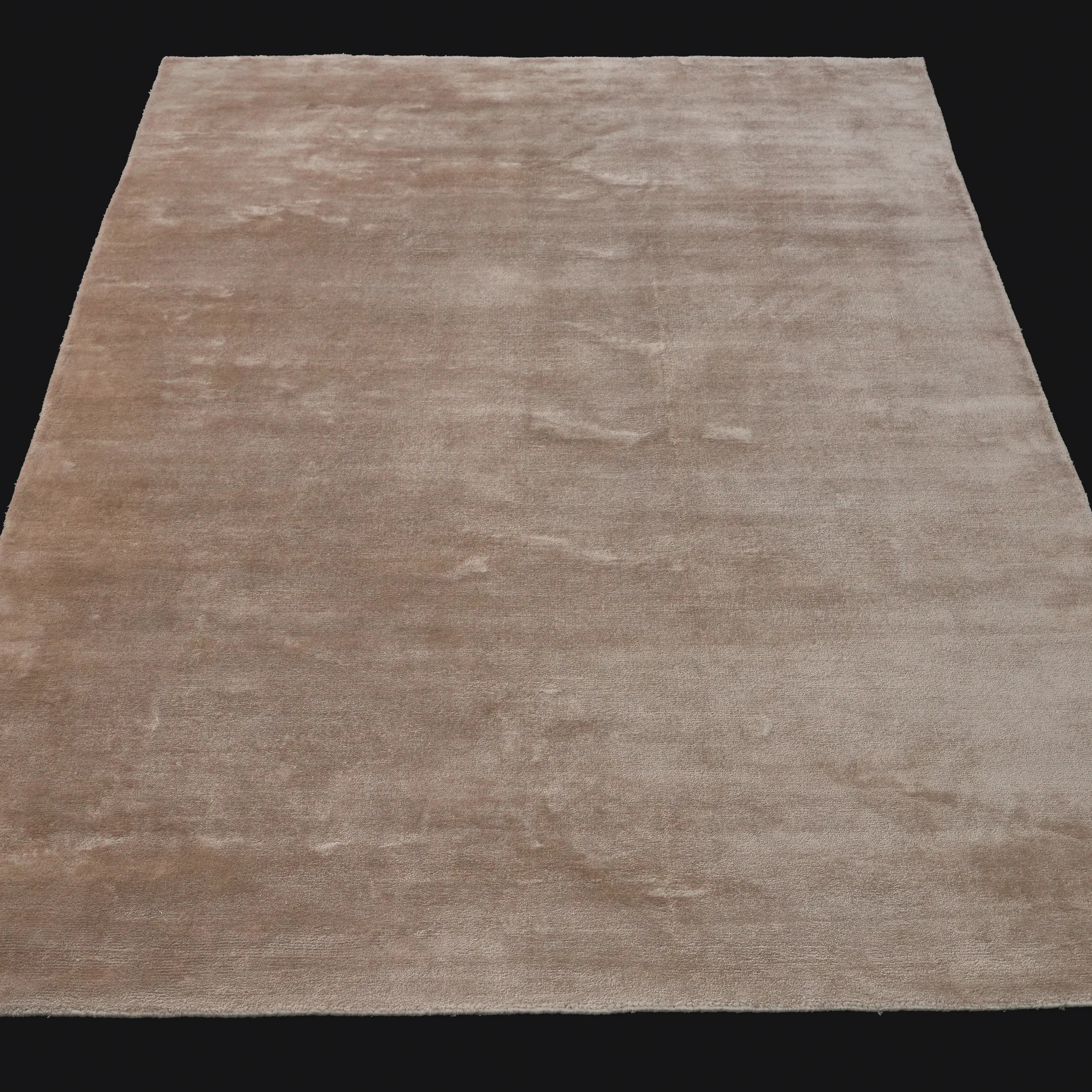 Plain Patterned Beige Viscose Loom Woven Rug