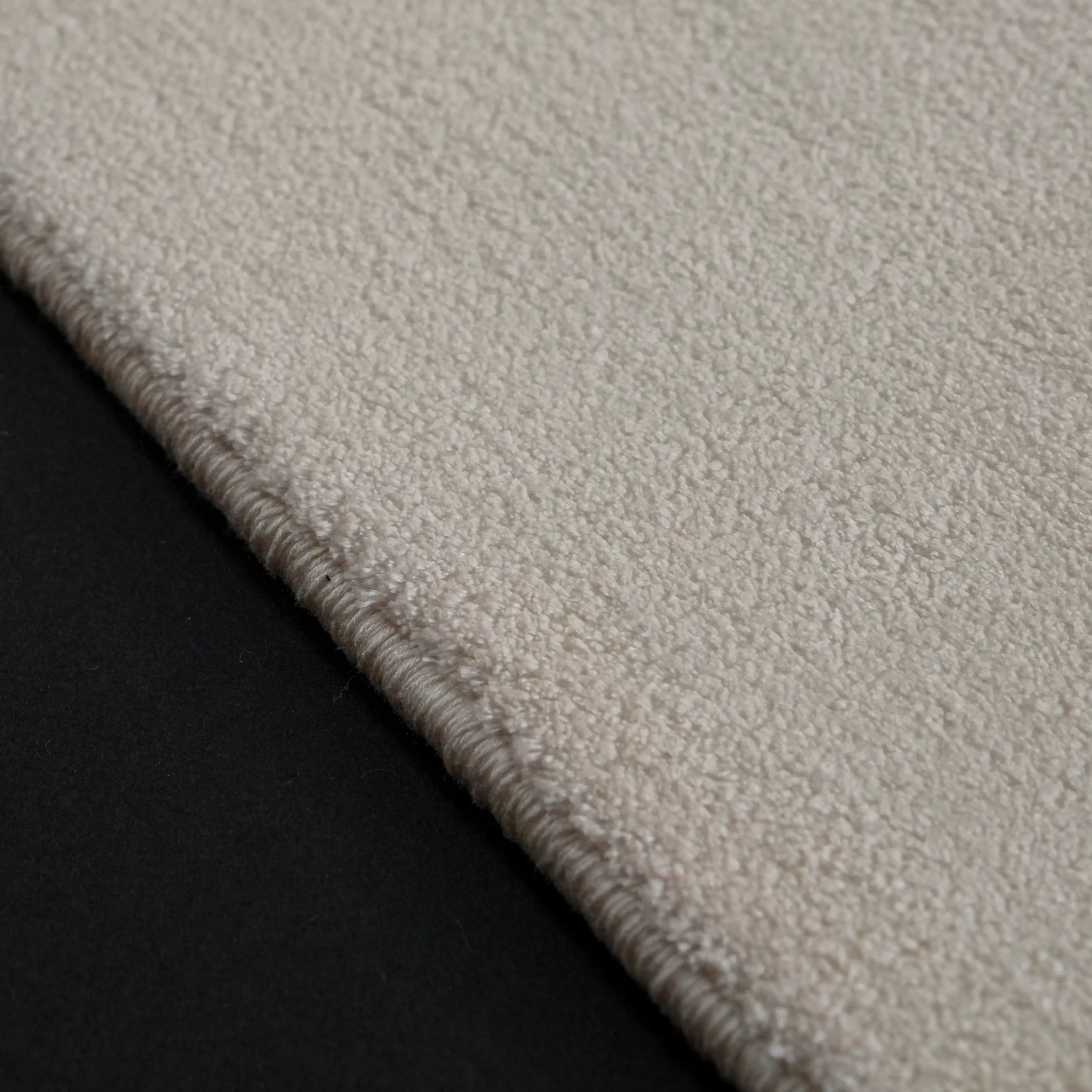 Plain Patterned White Viscose Rug