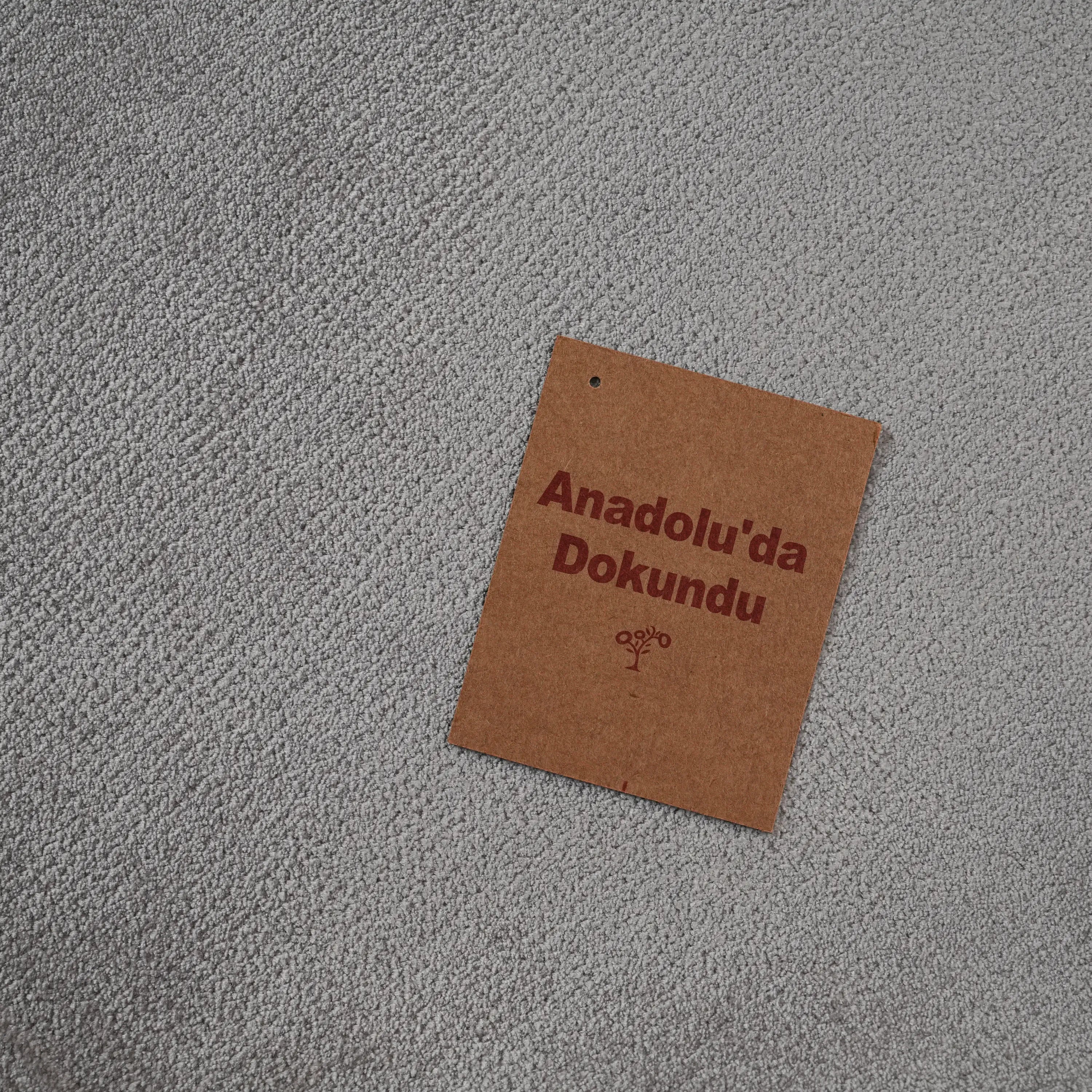 Plain Patterned Grey Viscose Rug