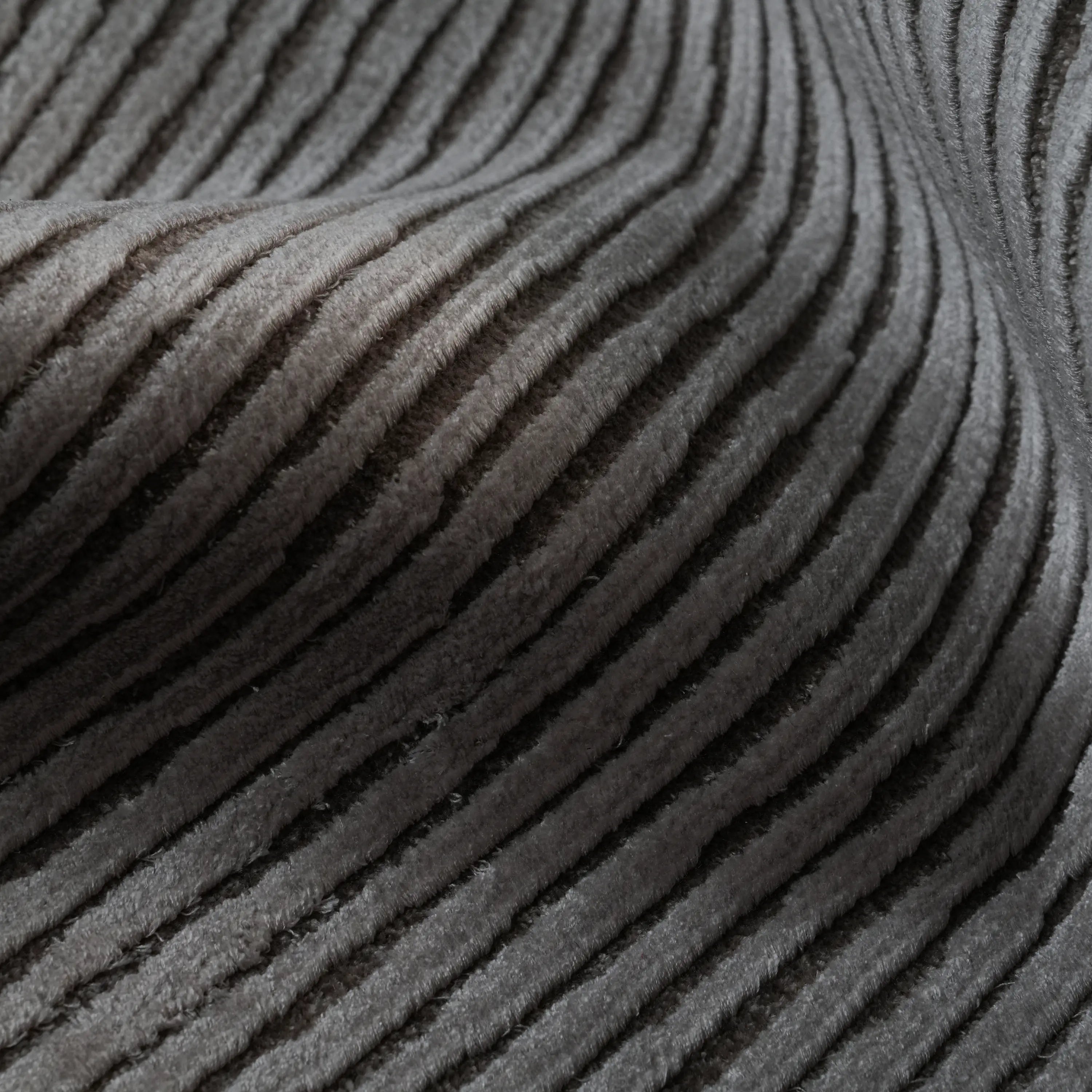 Plain Patterned Gray Viscose Rug