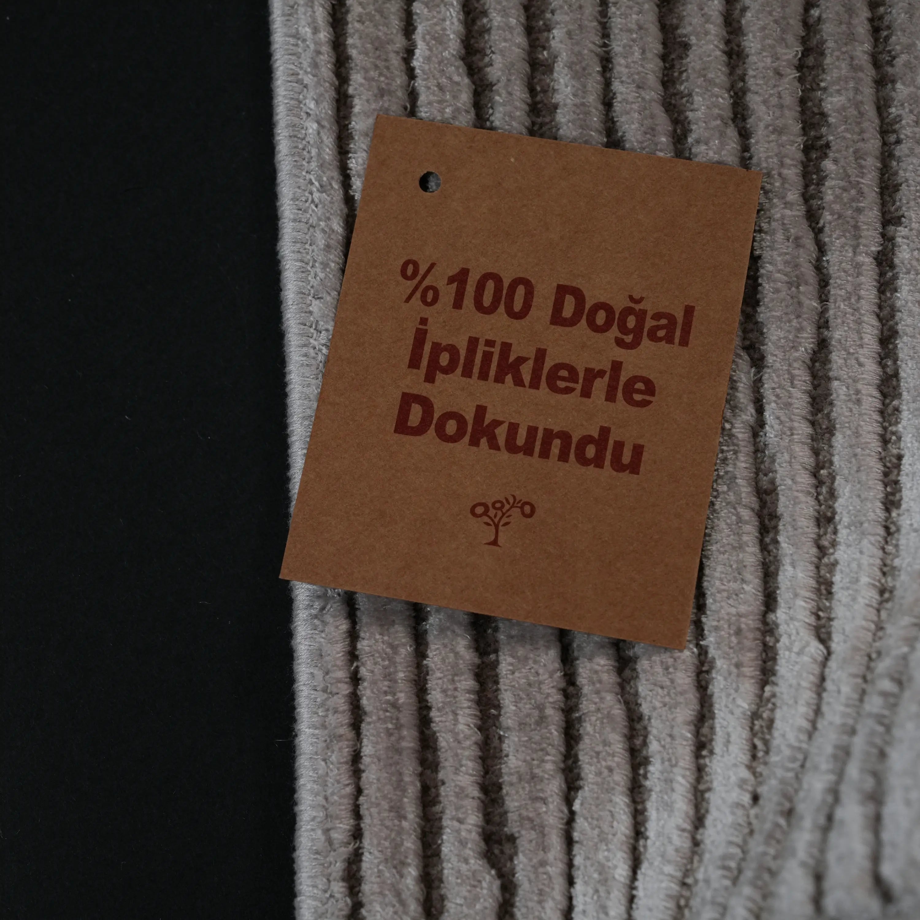 Plain Patterned Gray Viscose Rug