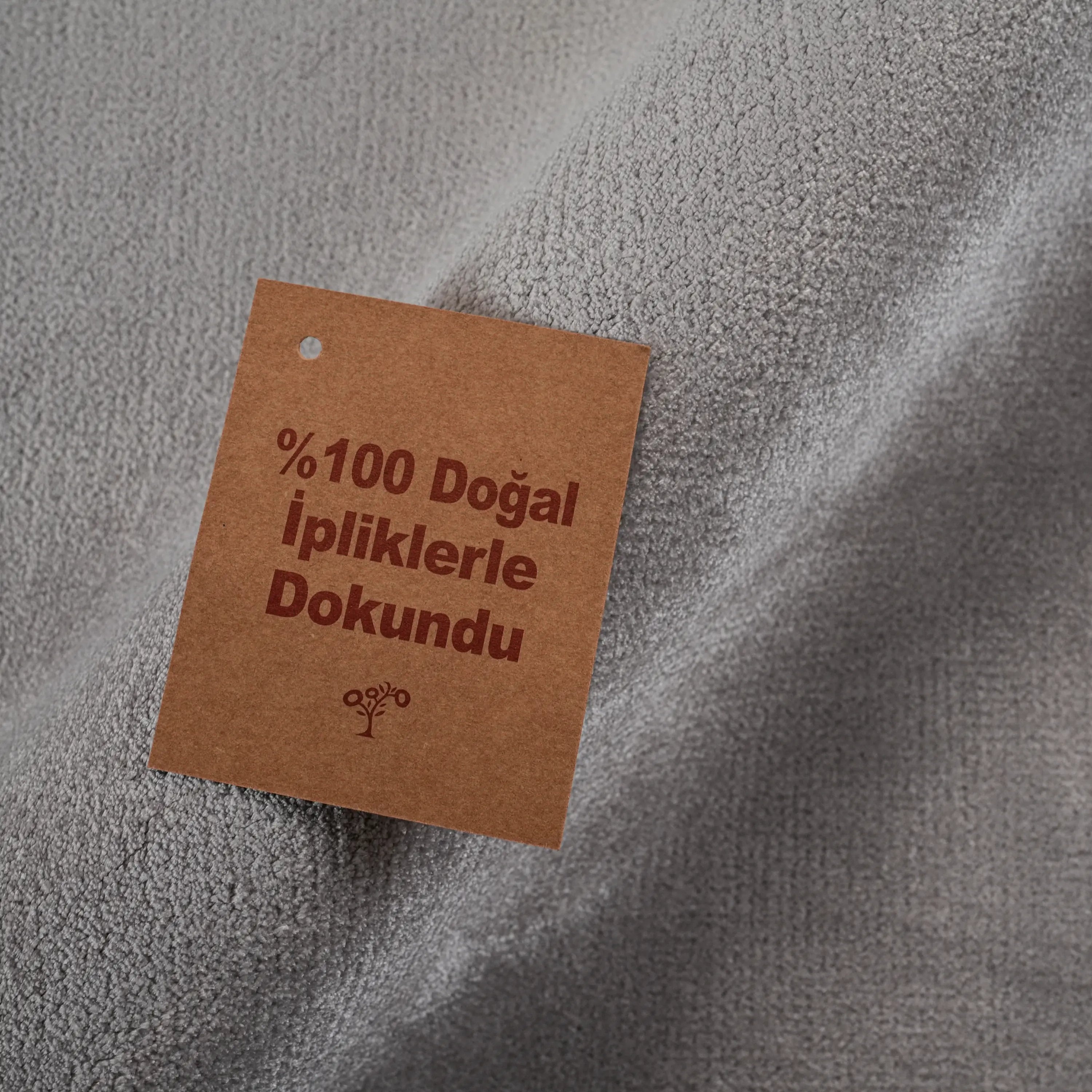 Plain Patterned Grey Viscose Rug