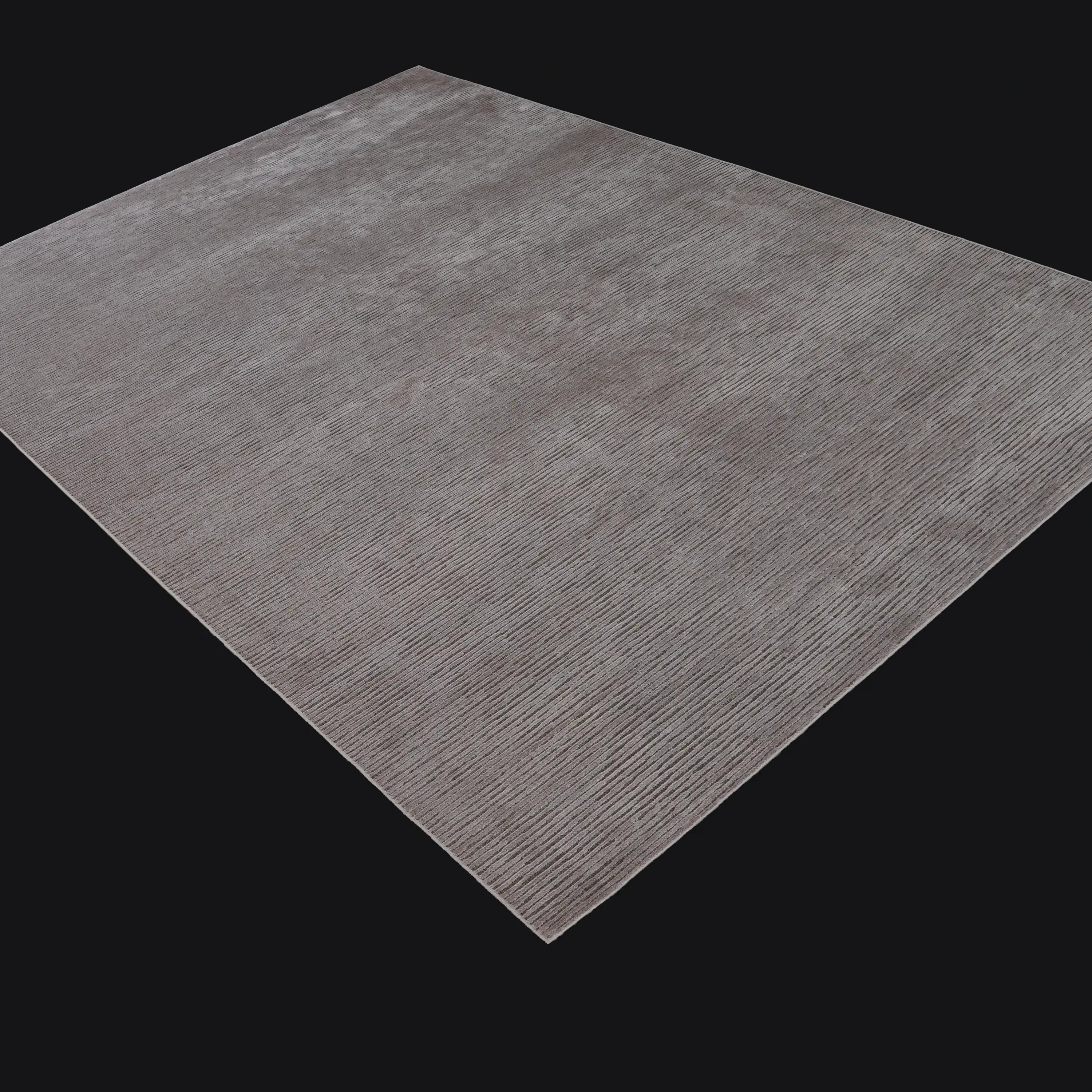 Plain Patterned Gray Viscose Rug