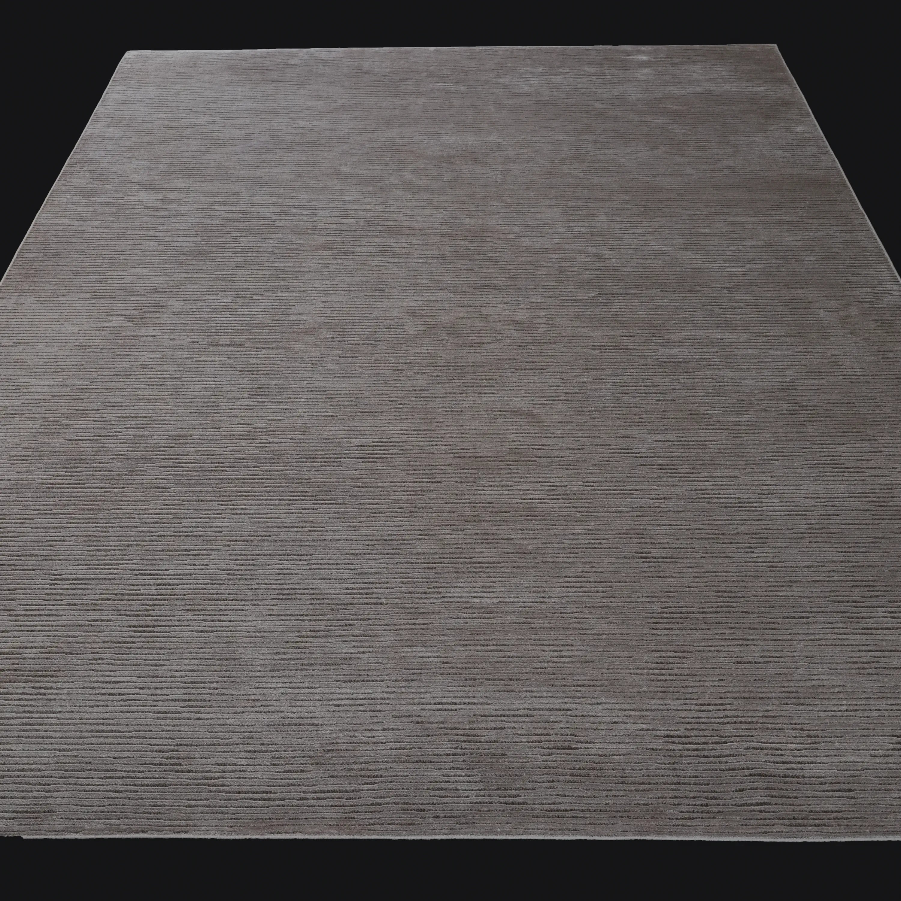 Plain Patterned Gray Viscose Rug