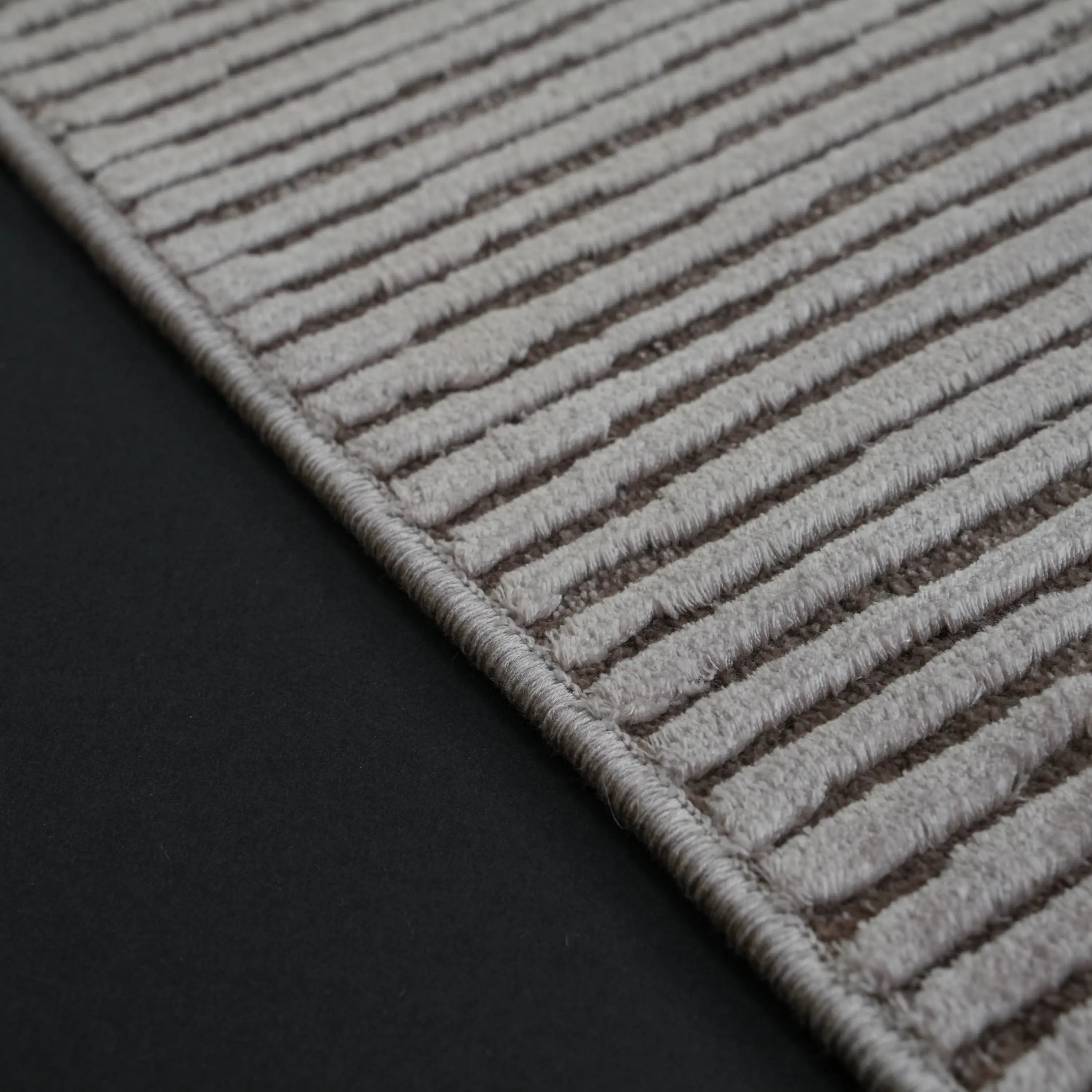 Plain Patterned Gray Viscose Rug