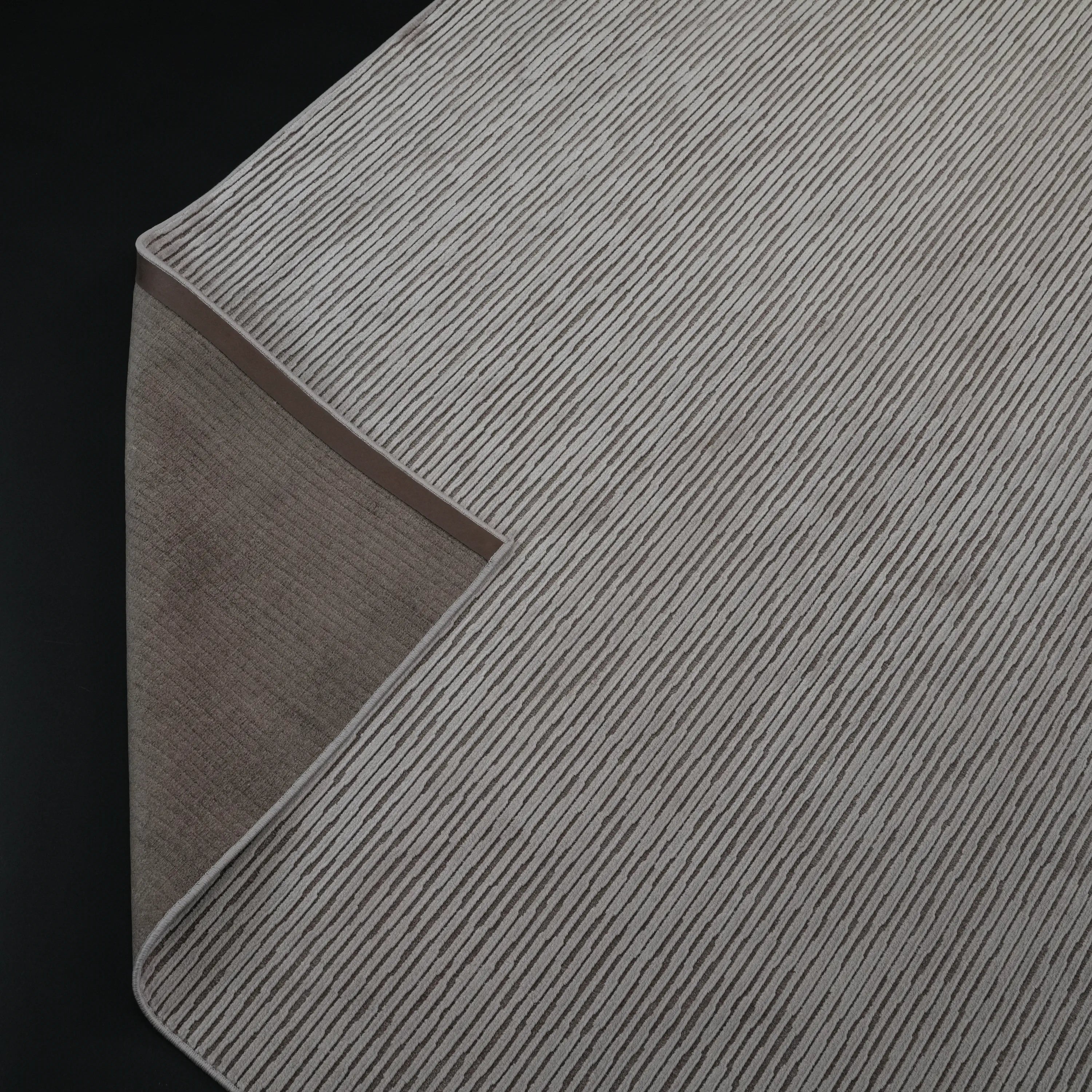 Plain Patterned Gray Viscose Rug