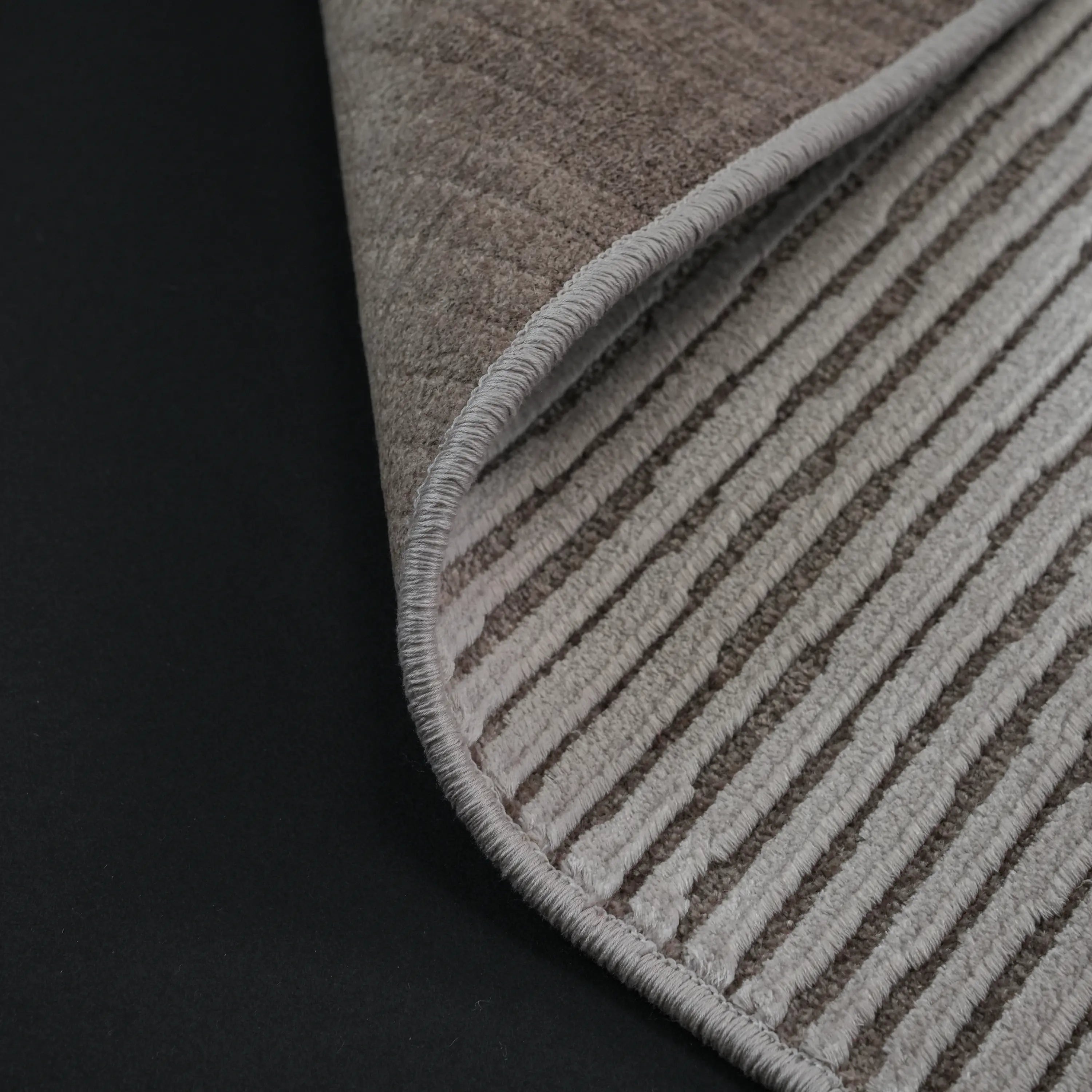 Plain Patterned Gray Viscose Rug