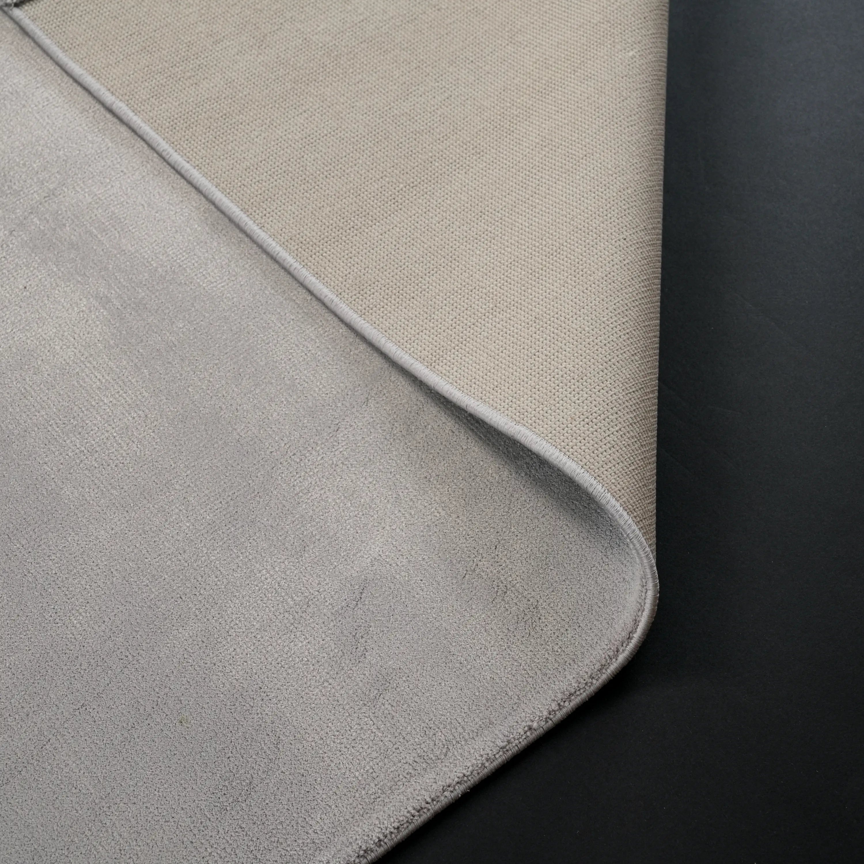 Plain Patterned Grey Viscose Rug