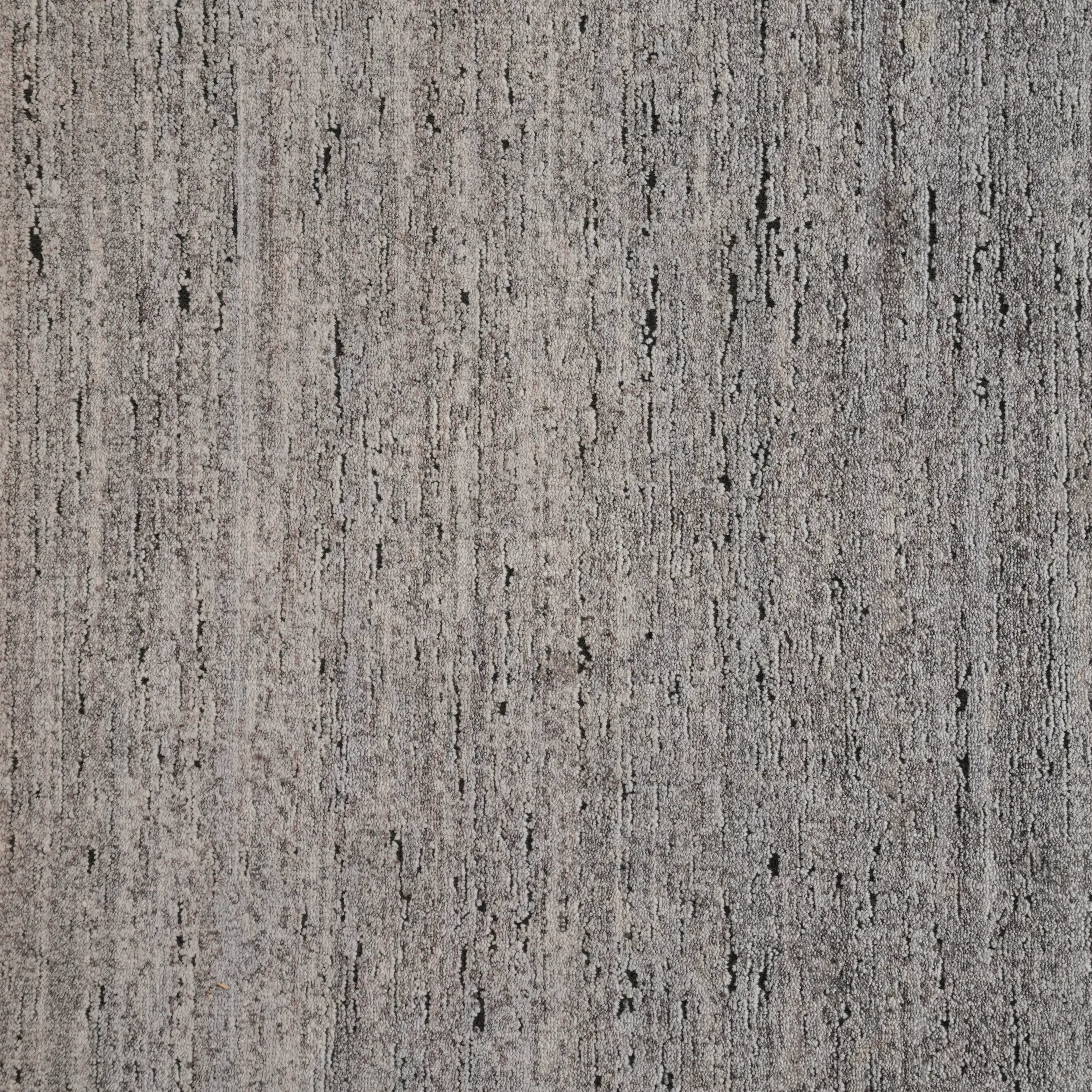 Simple Patterned Gray Viscose Rug