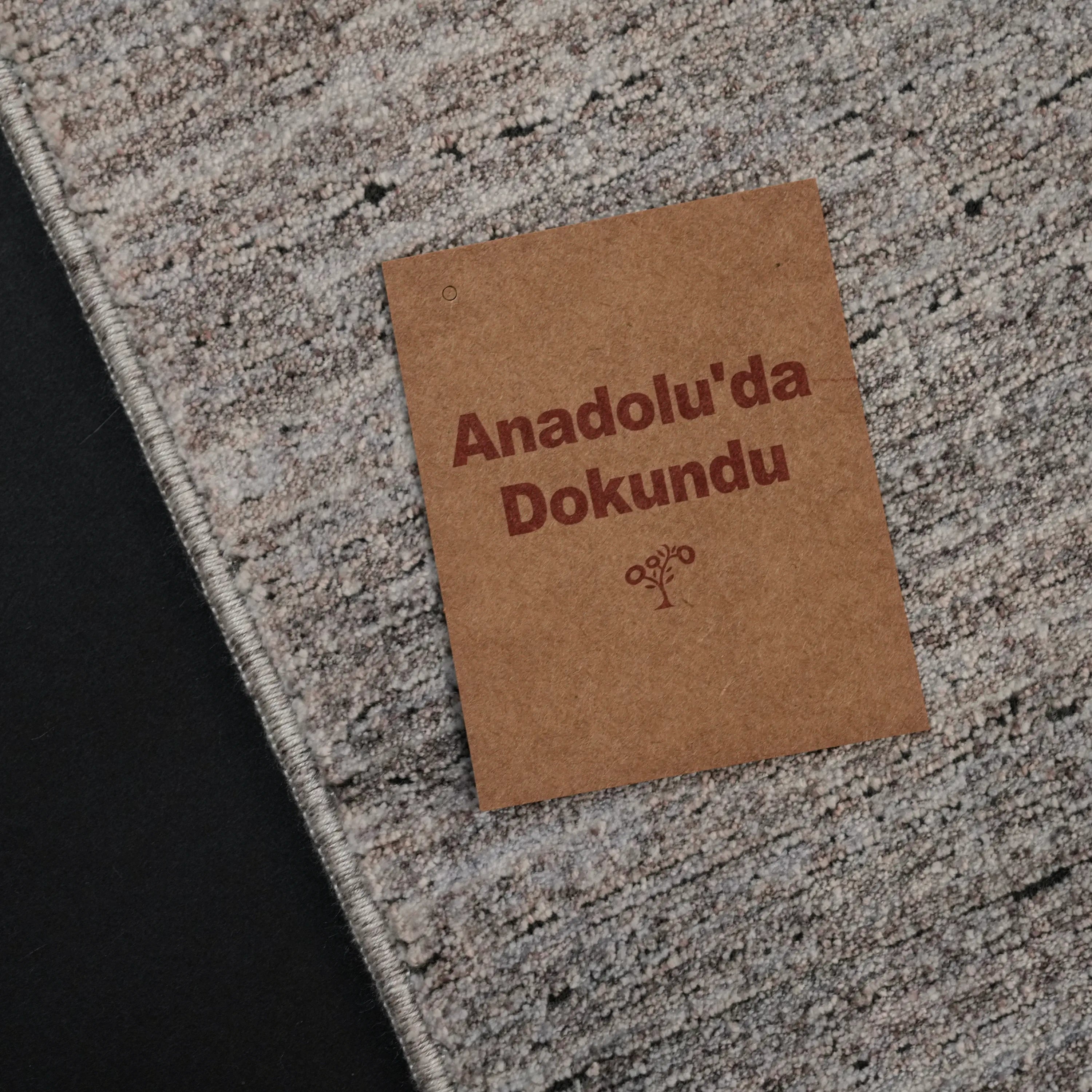 Simple Patterned Gray Viscose Rug