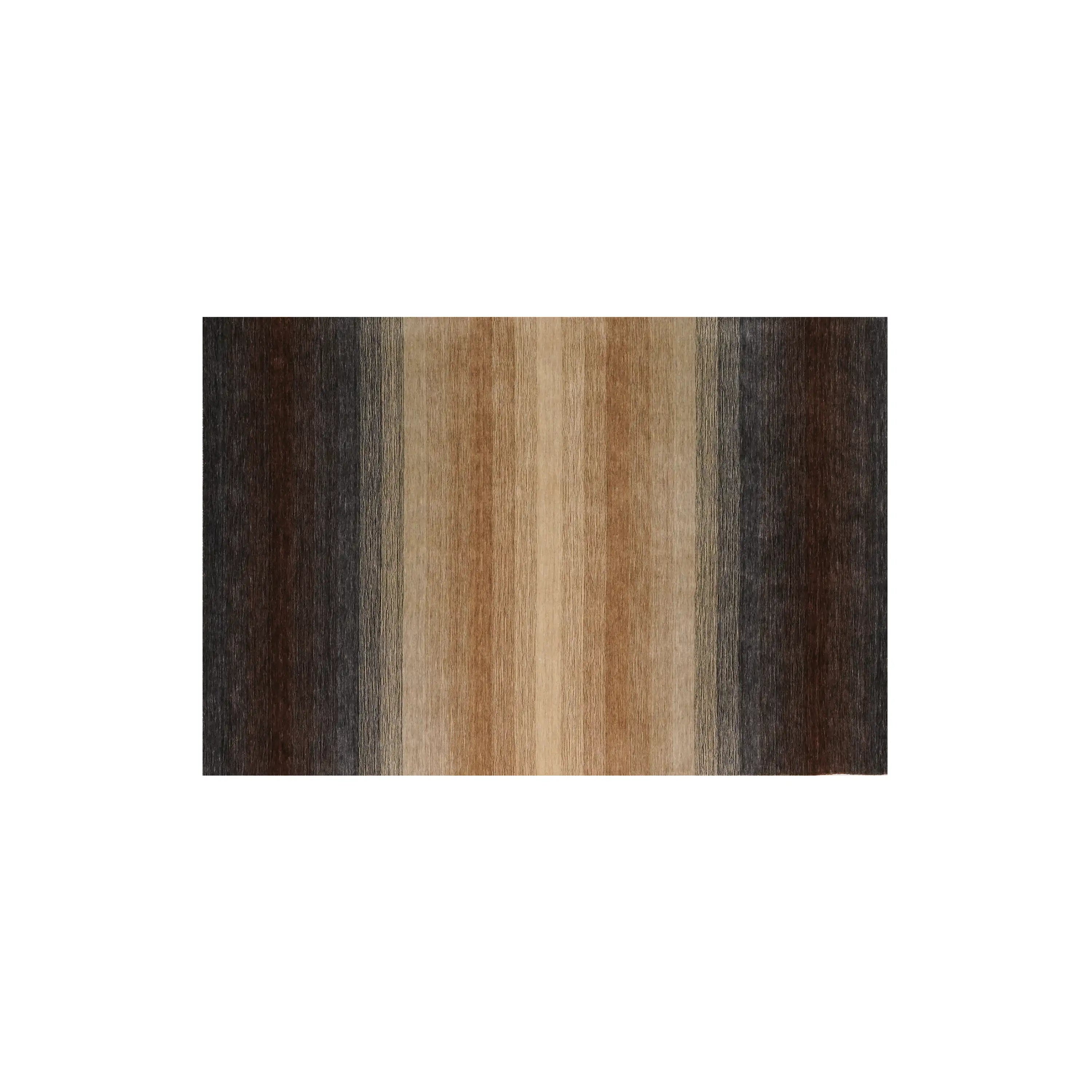 Plain Patterned Gray Wool Loom Woven Rug