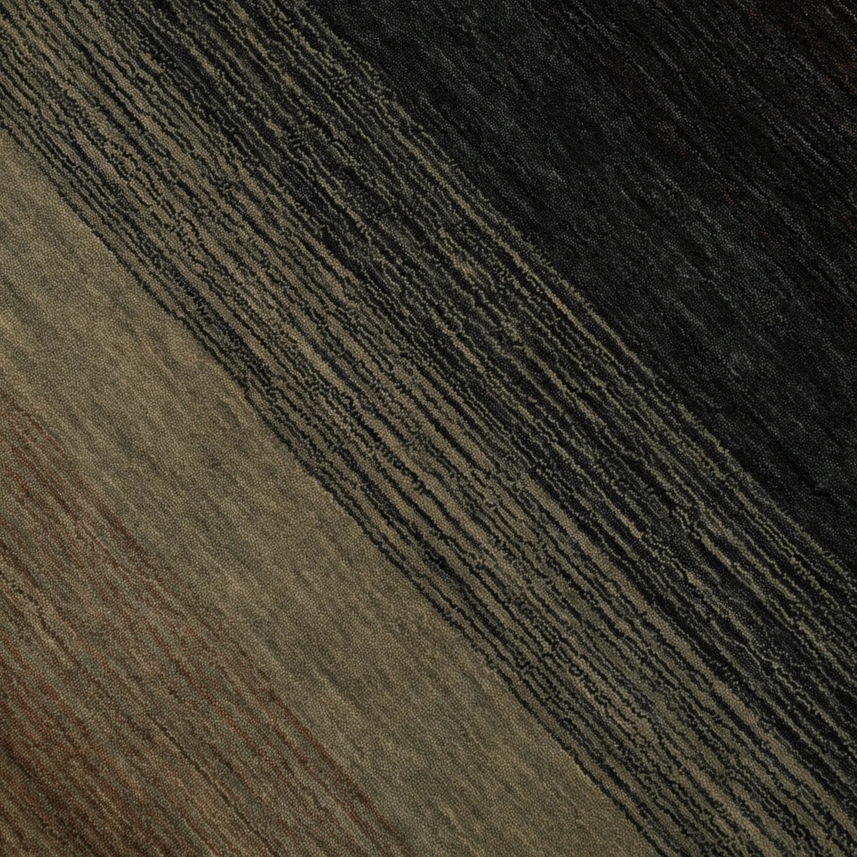 Plain Patterned Gray Wool Loom Woven Rug