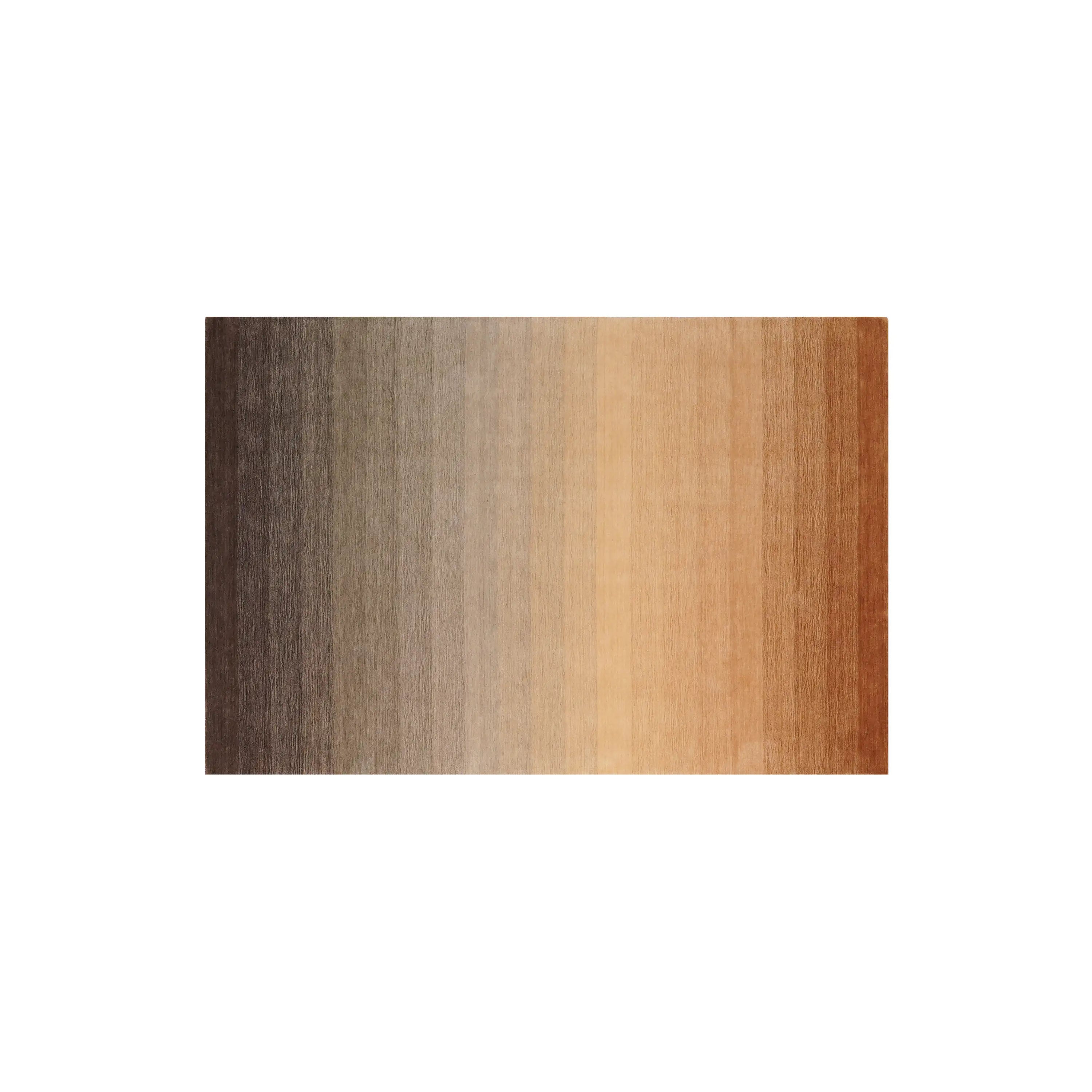 Sade Desenli Kahverengi Yün Tezgah Dokuma Halı