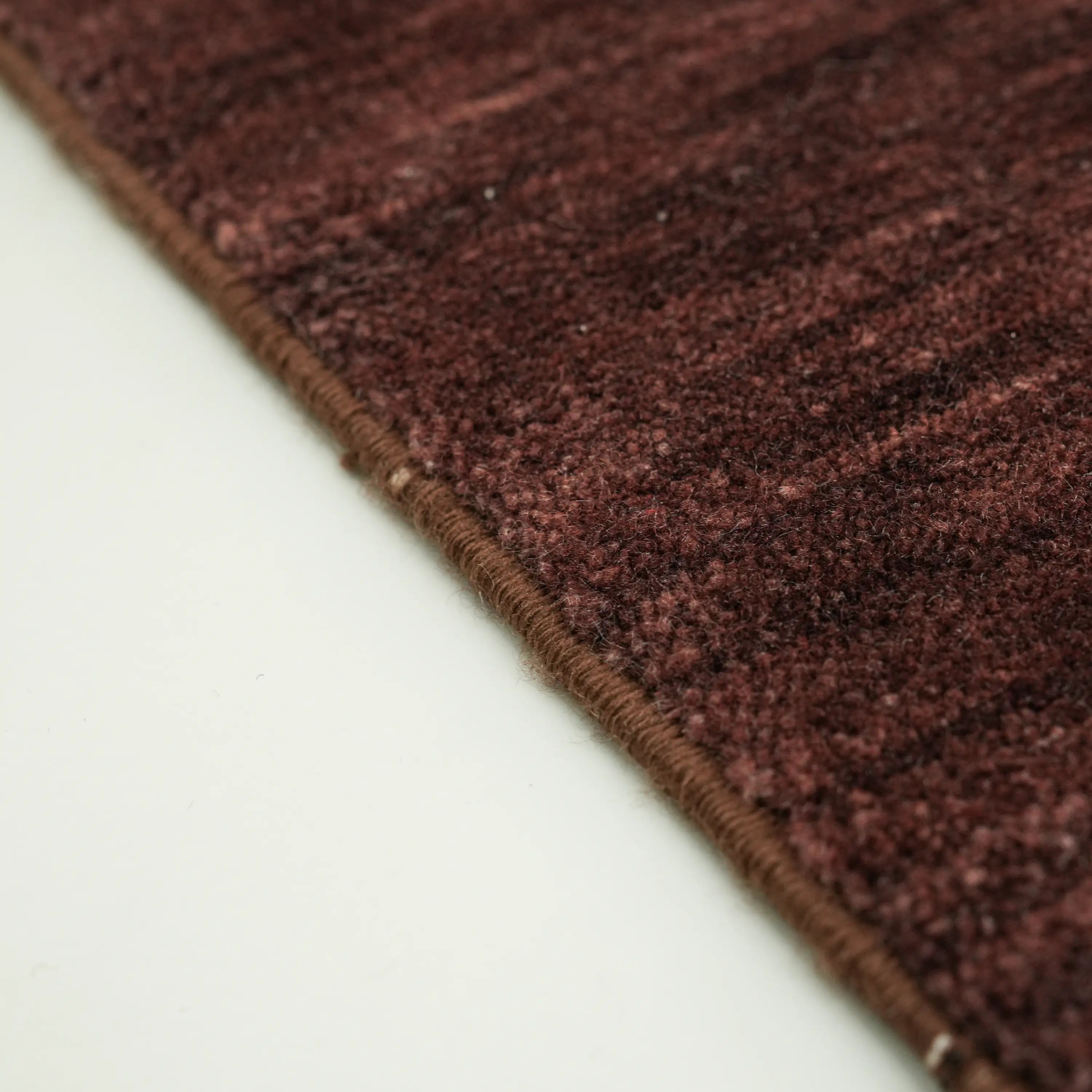 Plain Patterned Brown Wool Loom Woven Prayer Rug Rug