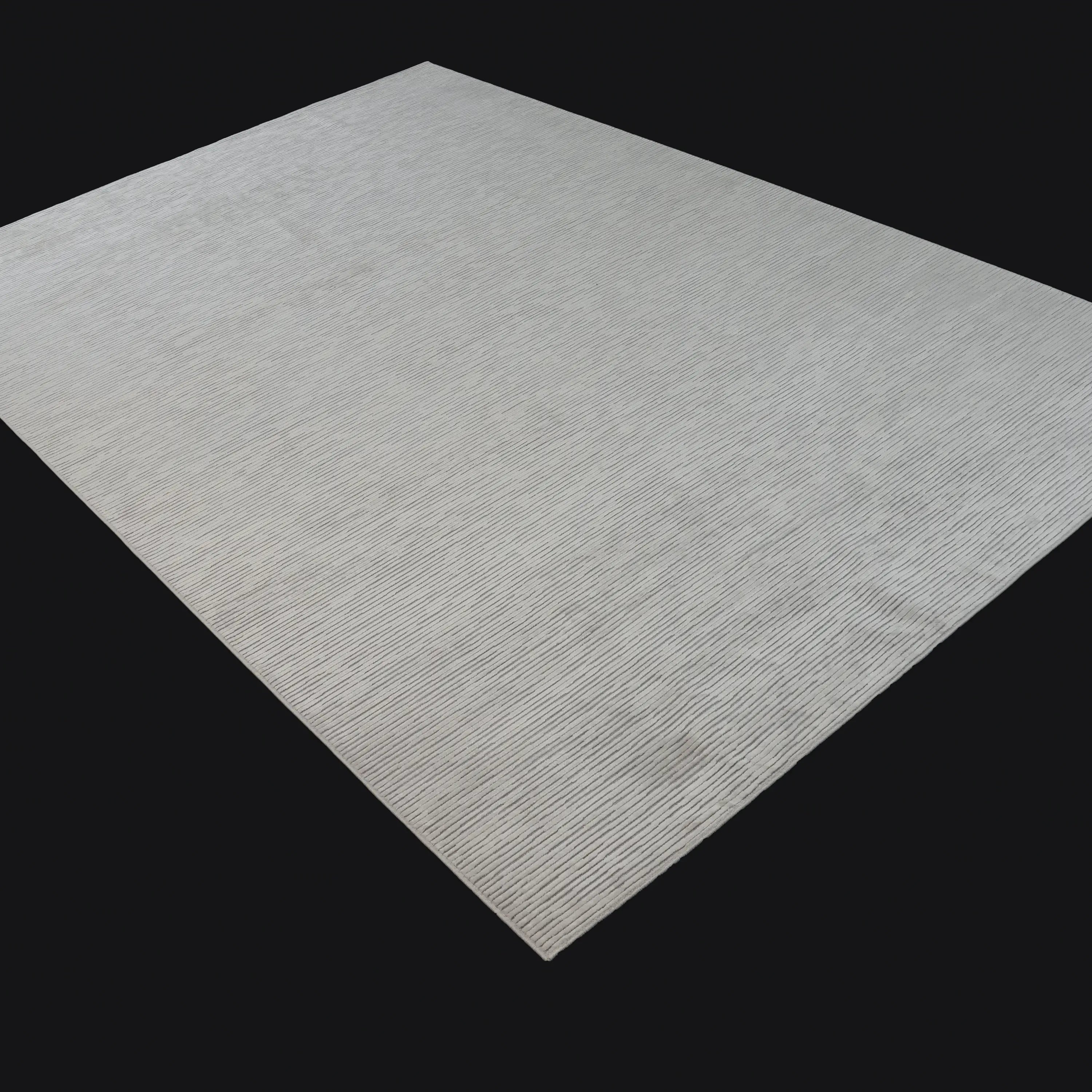 Plain Patterned Cream Viscose Rug