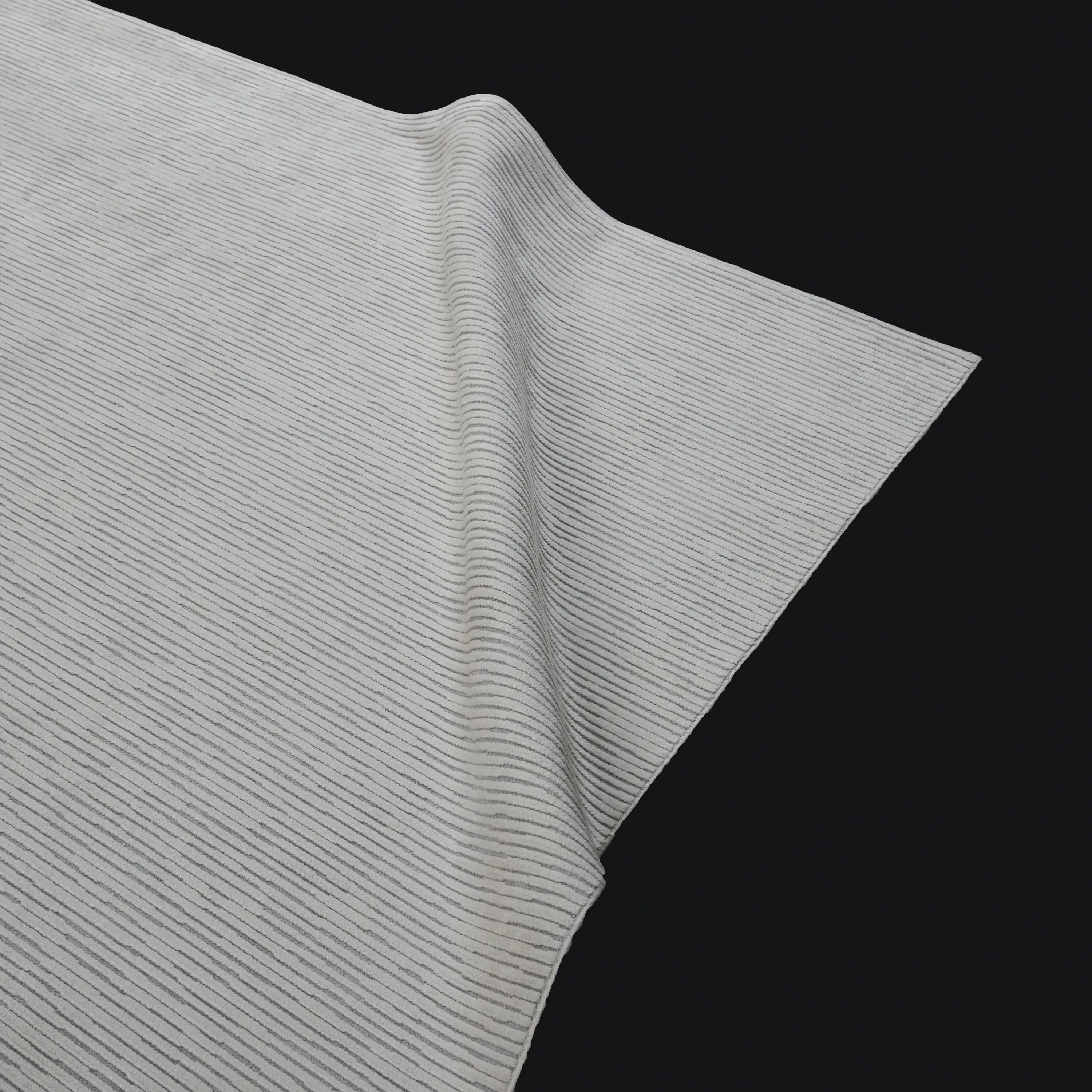 Plain Patterned Cream Viscose Rug