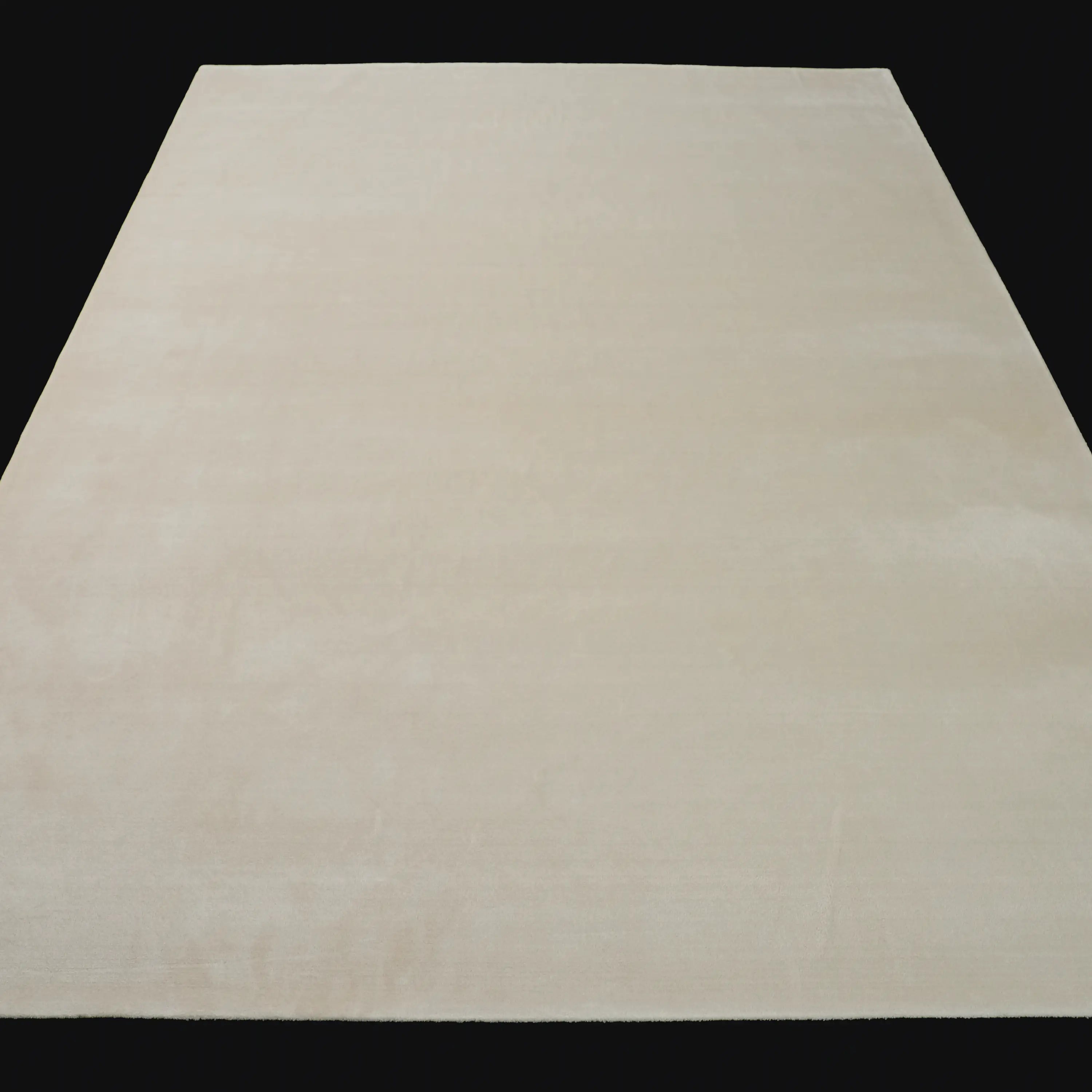 Simple Patterned Cream Viscose Rug