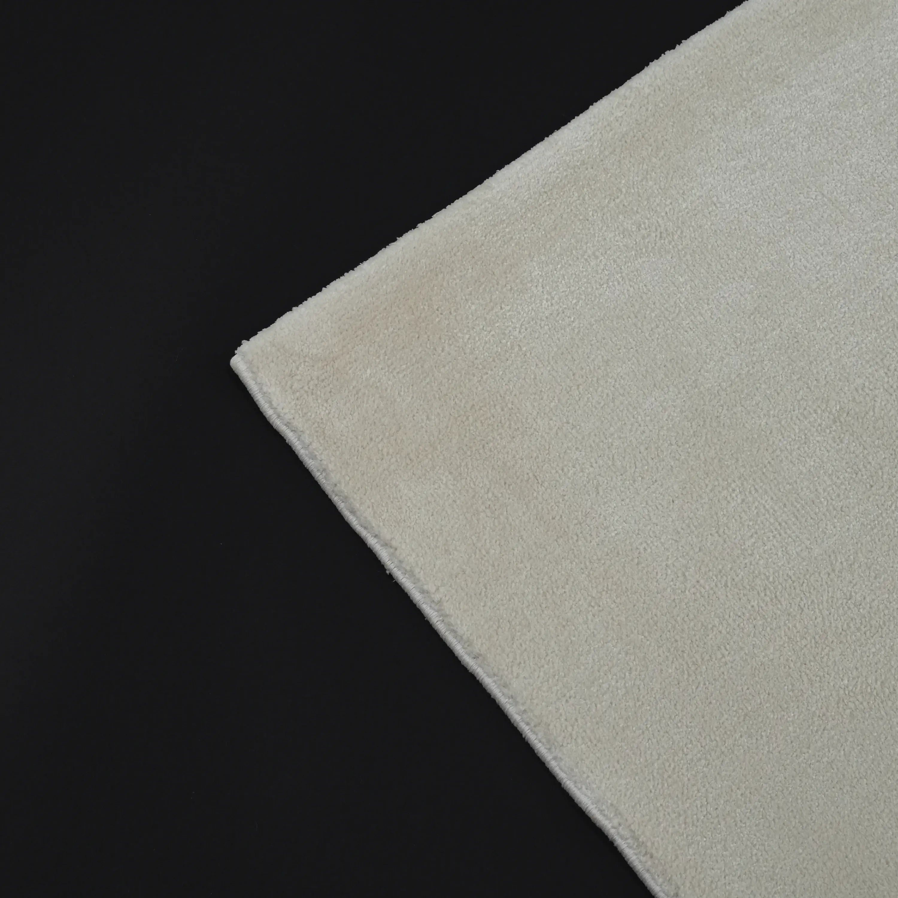 Simple Patterned Cream Viscose Rug