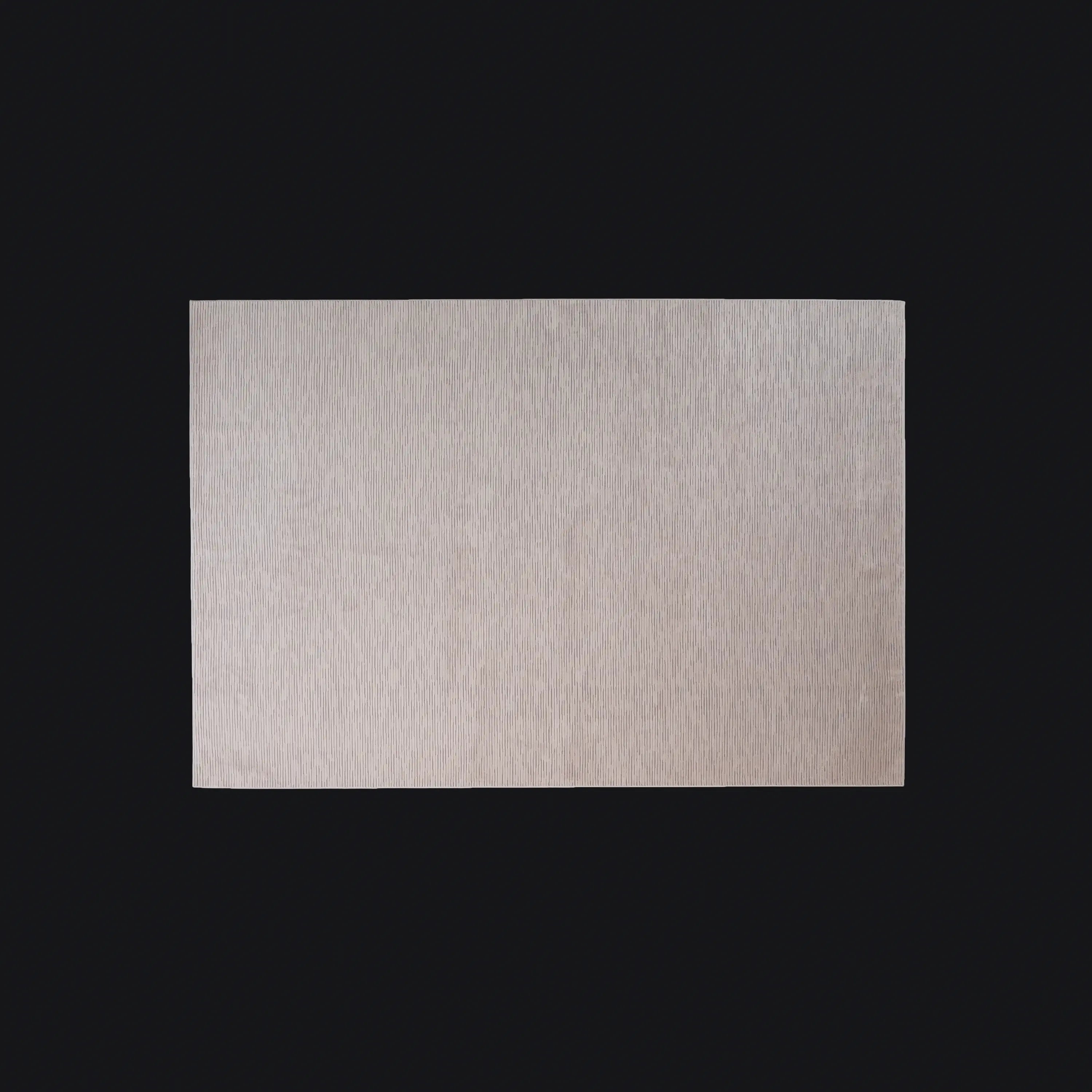 Plain Patterned Cream Viscose Rug